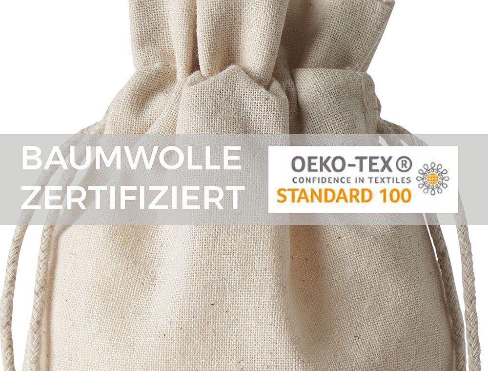 Organzabeutel24 Brottasche 2 Baguette cm, 60x18 - Brotbeutel zertifiziert 100% - Baguettesack- Baumwolle