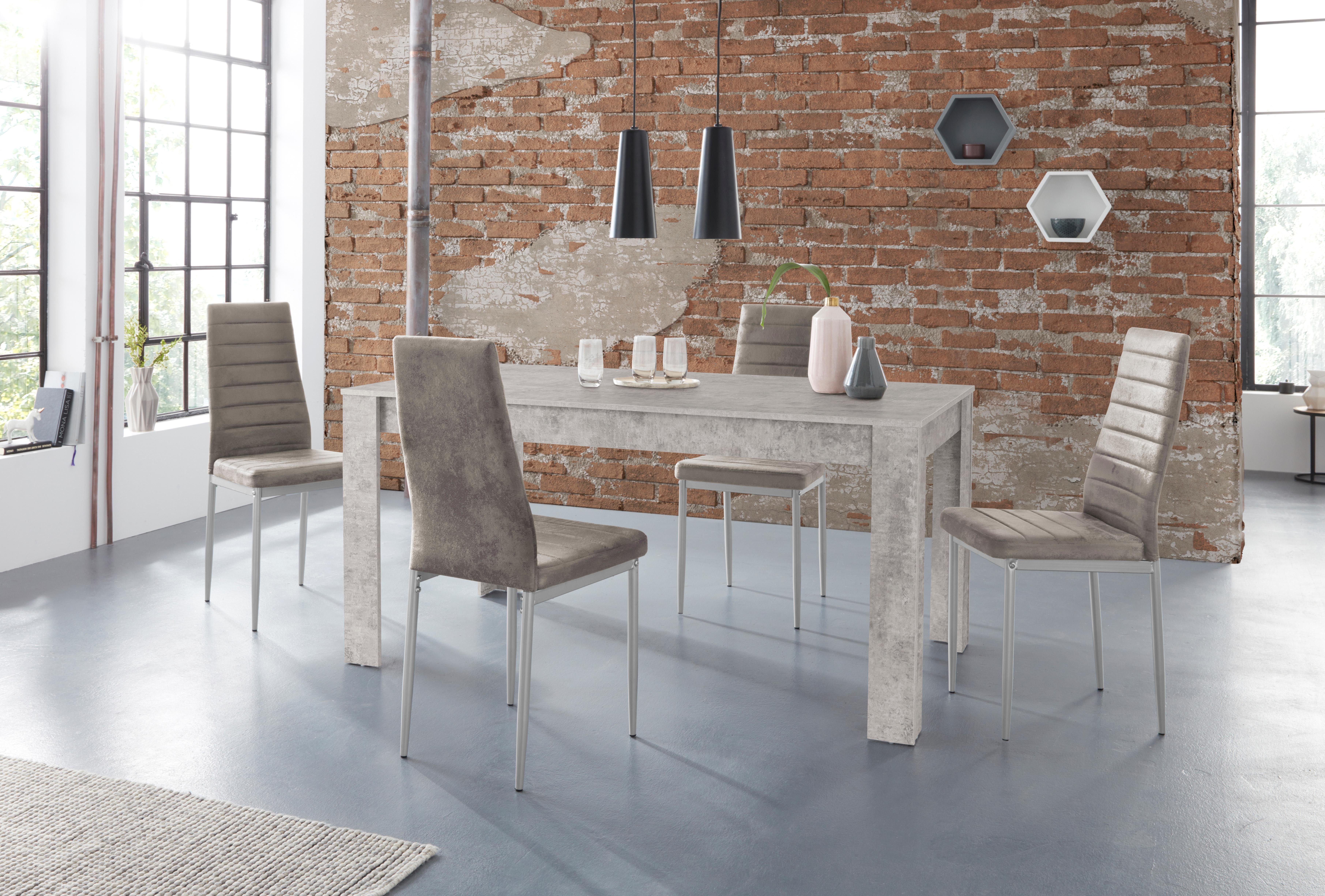 OTTO home Essgruppe Lynn160/Kate, (Set, 5-tlg), Tisch mit 4 Stühlen, Belastbarkeit 120 KG