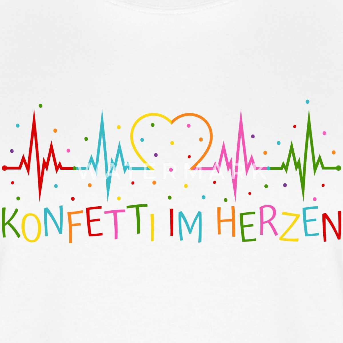 Spreadshirt T-Shirt Konfetti im Herzen Herzschlag günstig online kaufen