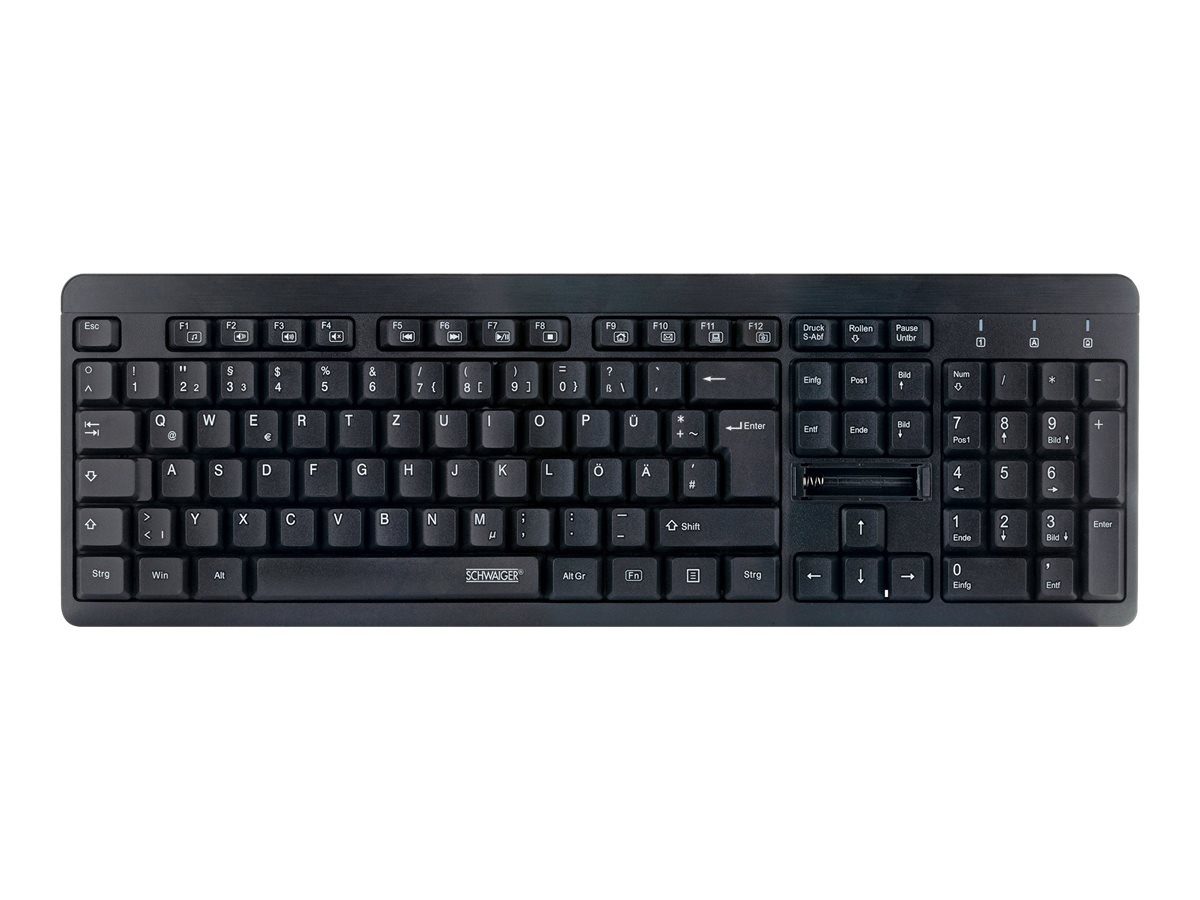 Schwaiger SCHWAIGER Tastatur kabellos USB 2.0A schwarz Wireless-Tastatur