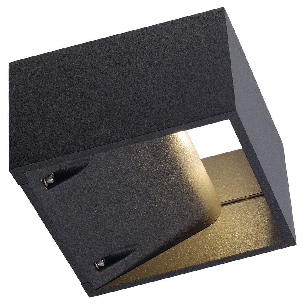 SLV Außen-Wandleuchte Eckige LED Wandleuchte Logs, 3000 K, warmweiß, IP44, LED