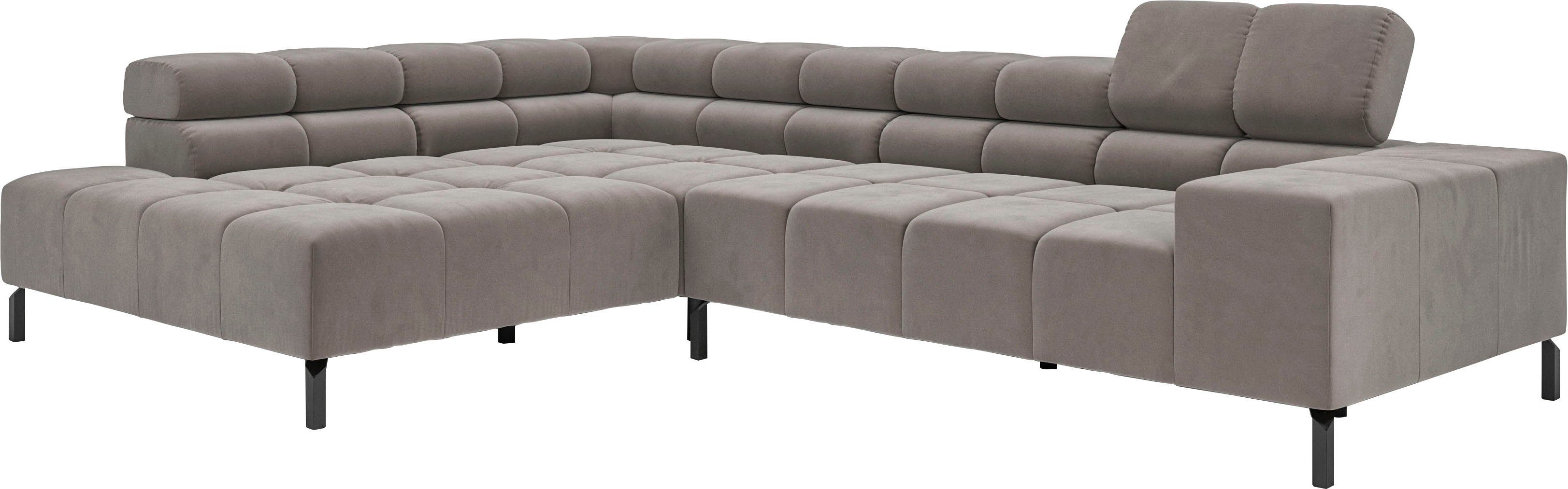 INOSIGN Ecksofa Zierkissen 3 Sitzbereich, mit New, im Steppung feine Kopfteilverstellung, Ancona