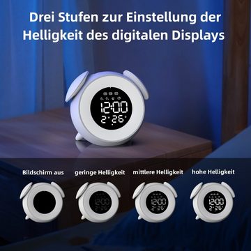 BlingBin Kinderwecker Digitaler Kinderwecker mit Nachtlicht Lichtwecker für Mädchen Jungen 12/24 Stunden