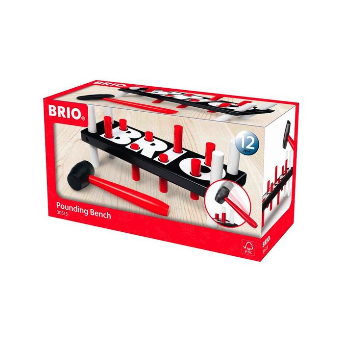 BRIO® Spielzeug-Musikinstrument Brio Holz Musikinstrument Schwarze Klopfbank 10 Teile 30515