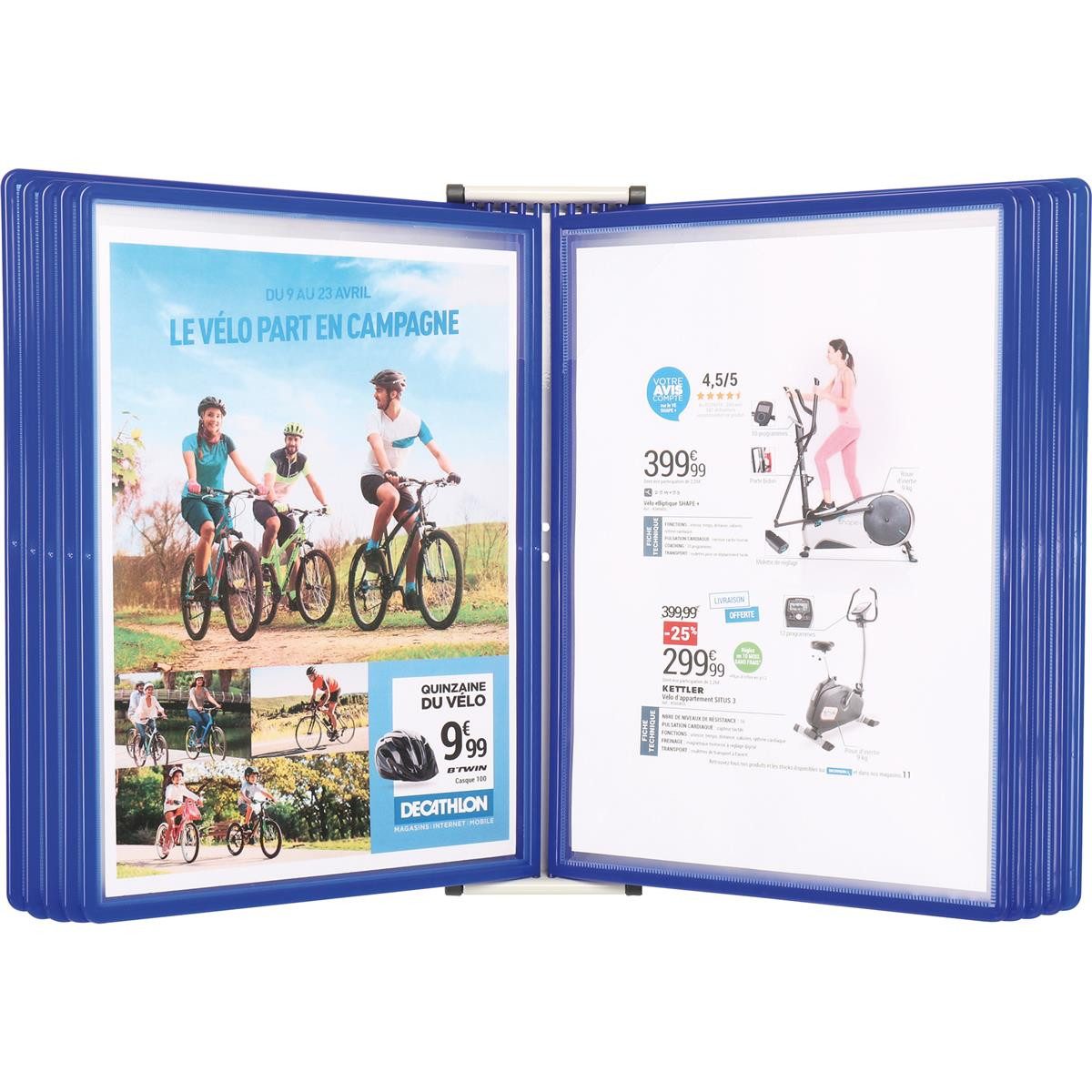 Fächermappe 414901 DIN A4 blau mit 10 St. Sichttafeln