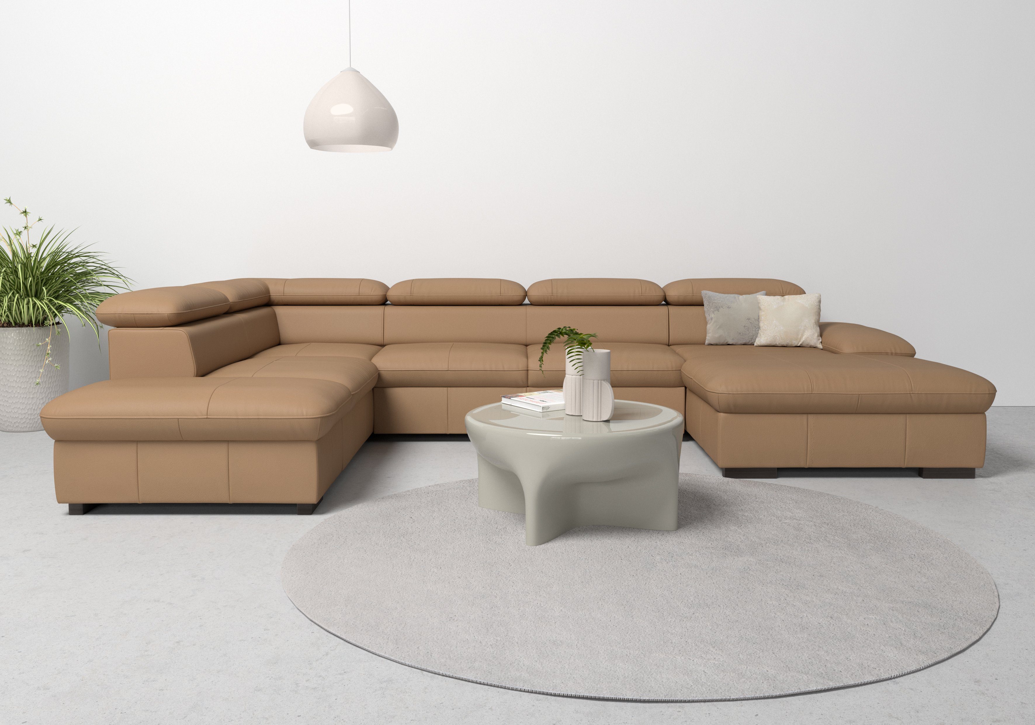 Home affaire Wohnlandschaft Alberto U-Form, mit Kopfteilverstellung, wahlweise mit Bettfunktion