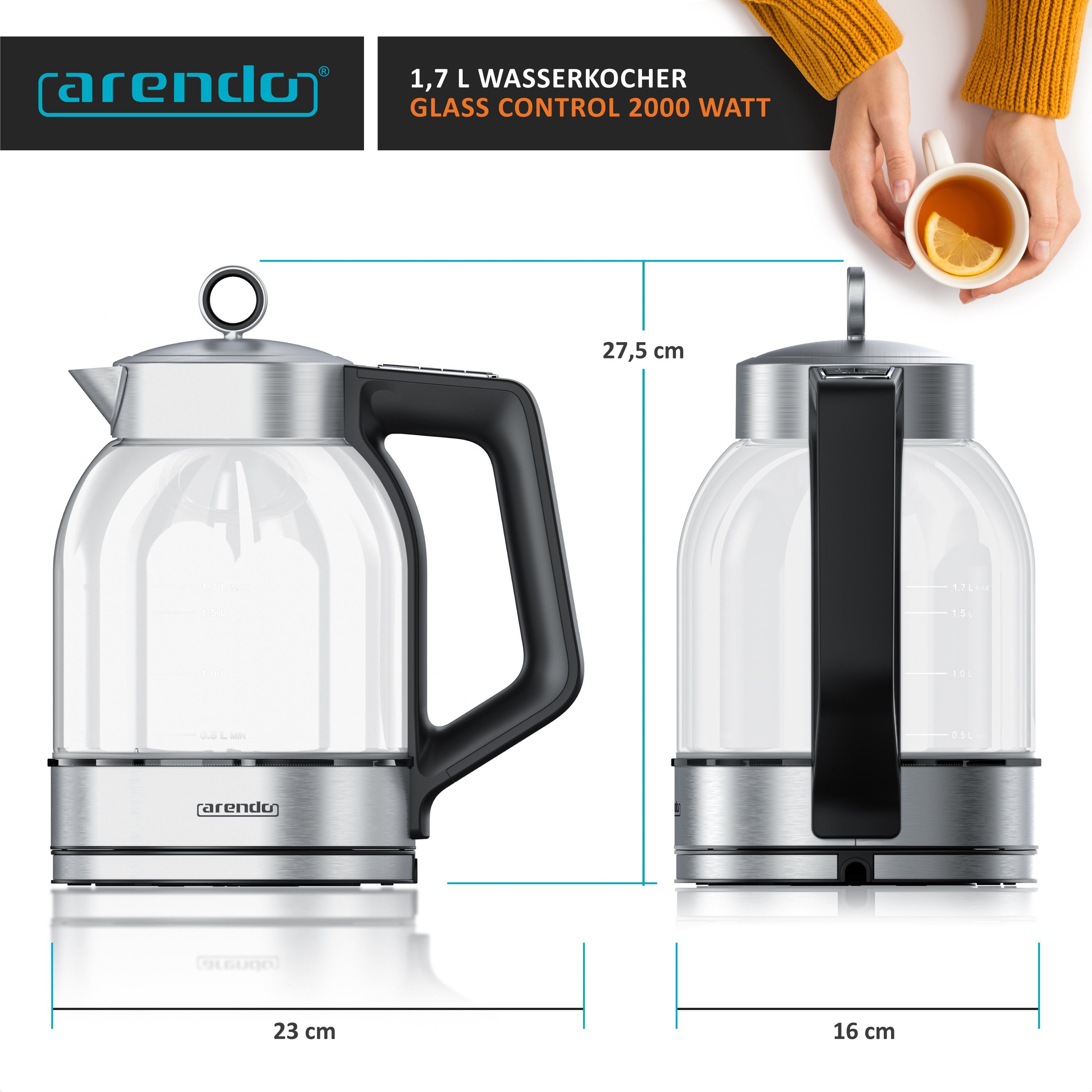 Arendo Kabelloser Wasserkocher 1,7 L Ab 32,95 € | Preisvergleich Bei