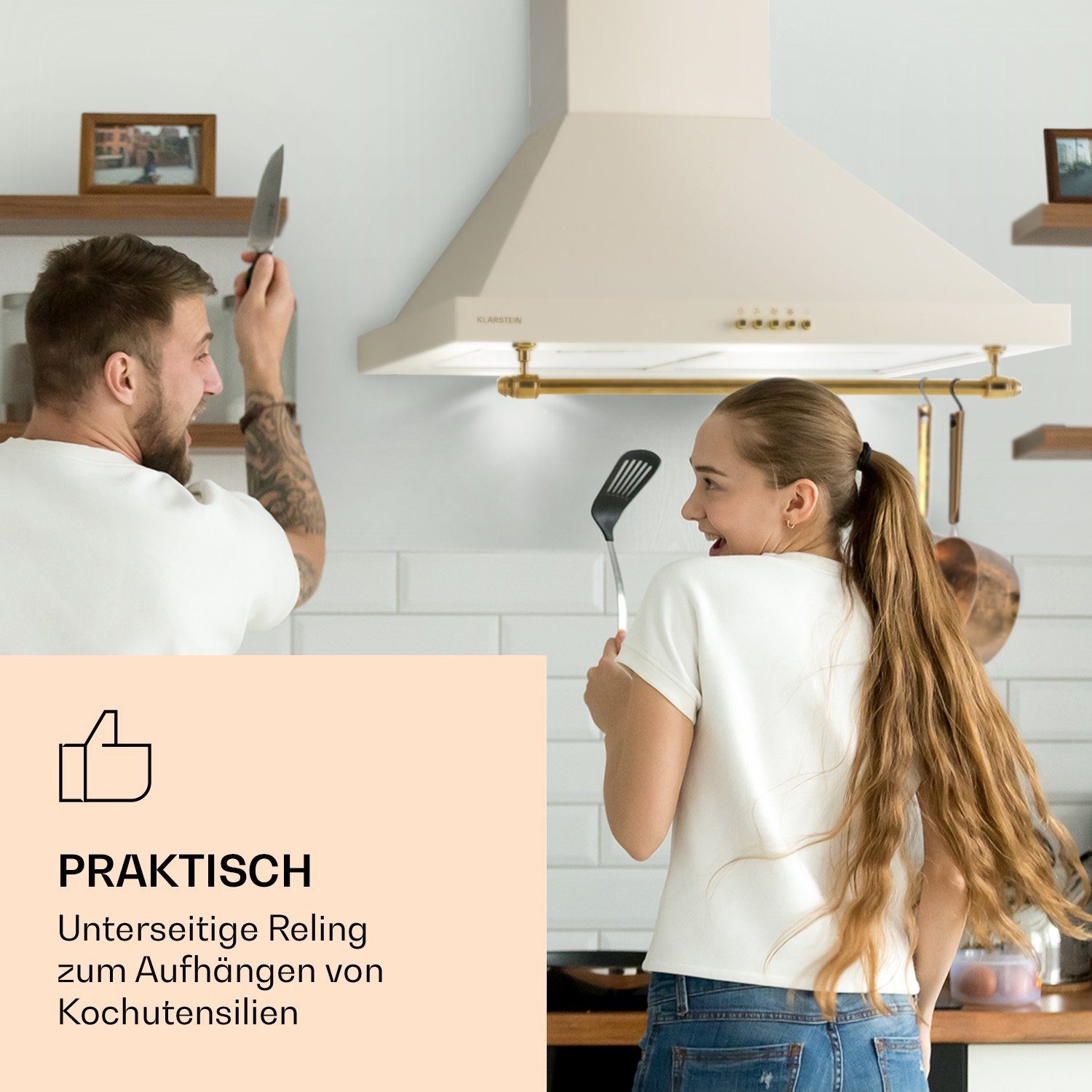 Klarstein Deckenhaube Montblanc Montblanc, Wandmonatge Umluft Abluft 60 cm LED