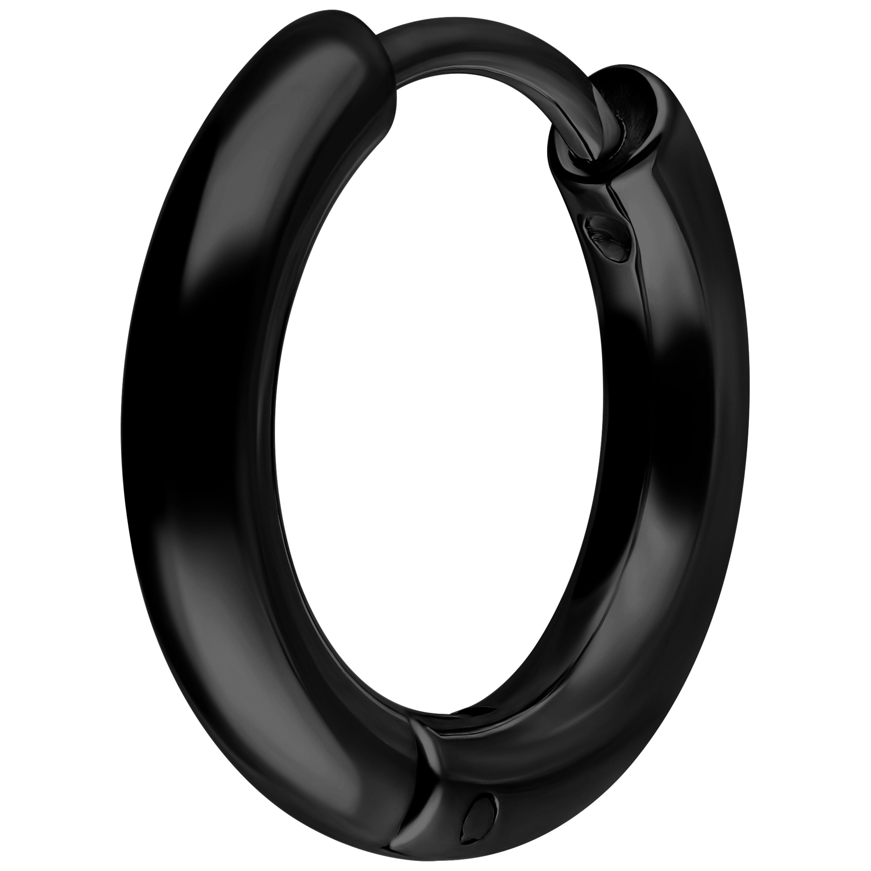 Wildcat Paar Ohrhänger Little Hoops - Schwarz, 10,0 mm, Chirurgenstahl 316L - wasserfest, langlebig, hautverträglich