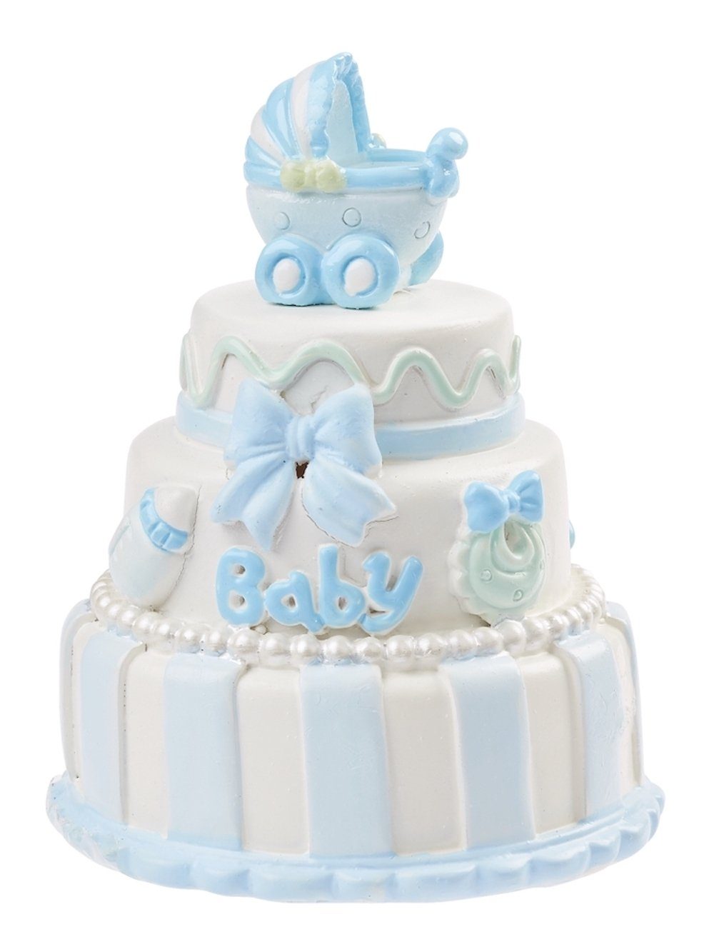 HobbyFun Dekofigur CREApop® Polyresinfigur Baby Torte, 7,5cm Blau
