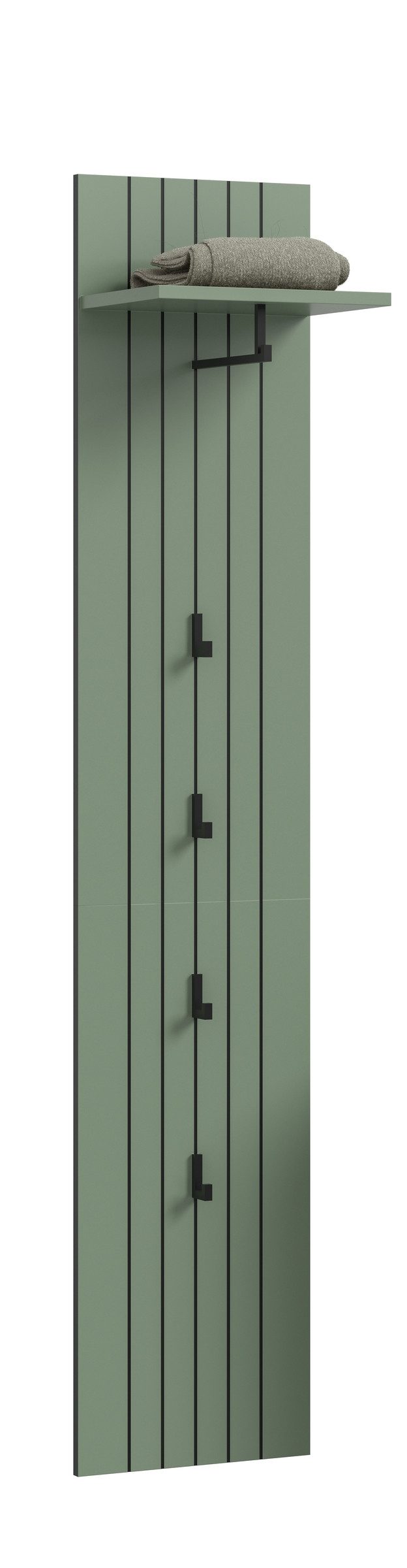 freiraum Garderobenpaneel Station, in Smoke Green - 31x160x27cm (BxHxT)