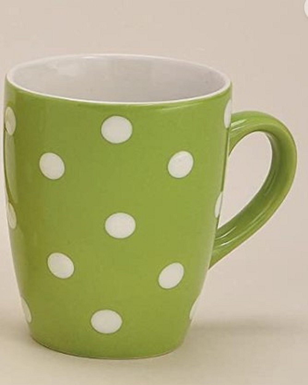 G. Wurm Stückpreis, Becher Porzellan Tasse gepunktet Porzellan grün Tasse