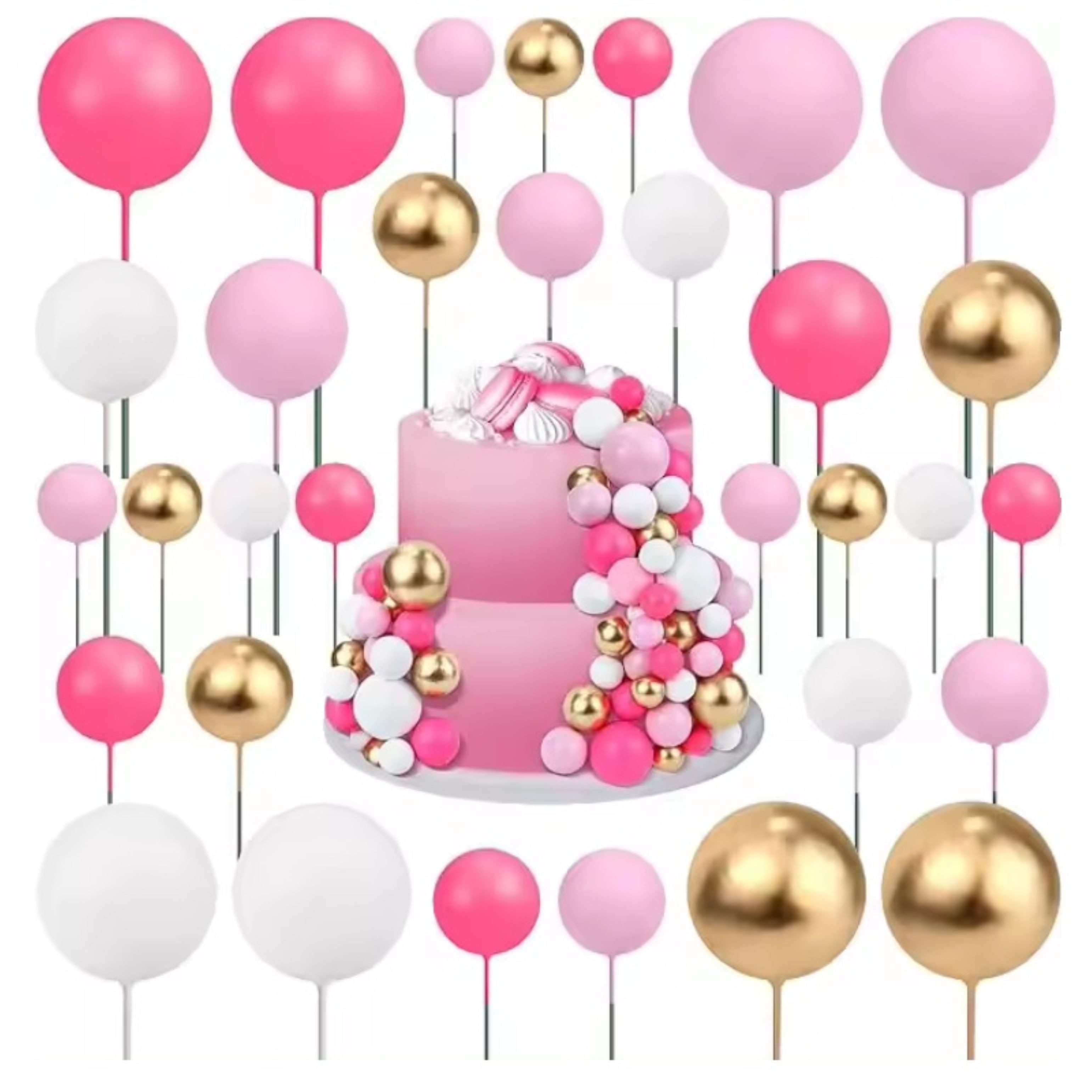 Topper orten Topper – Rosa Gold Weiß – 108 Kugeln auf Draht