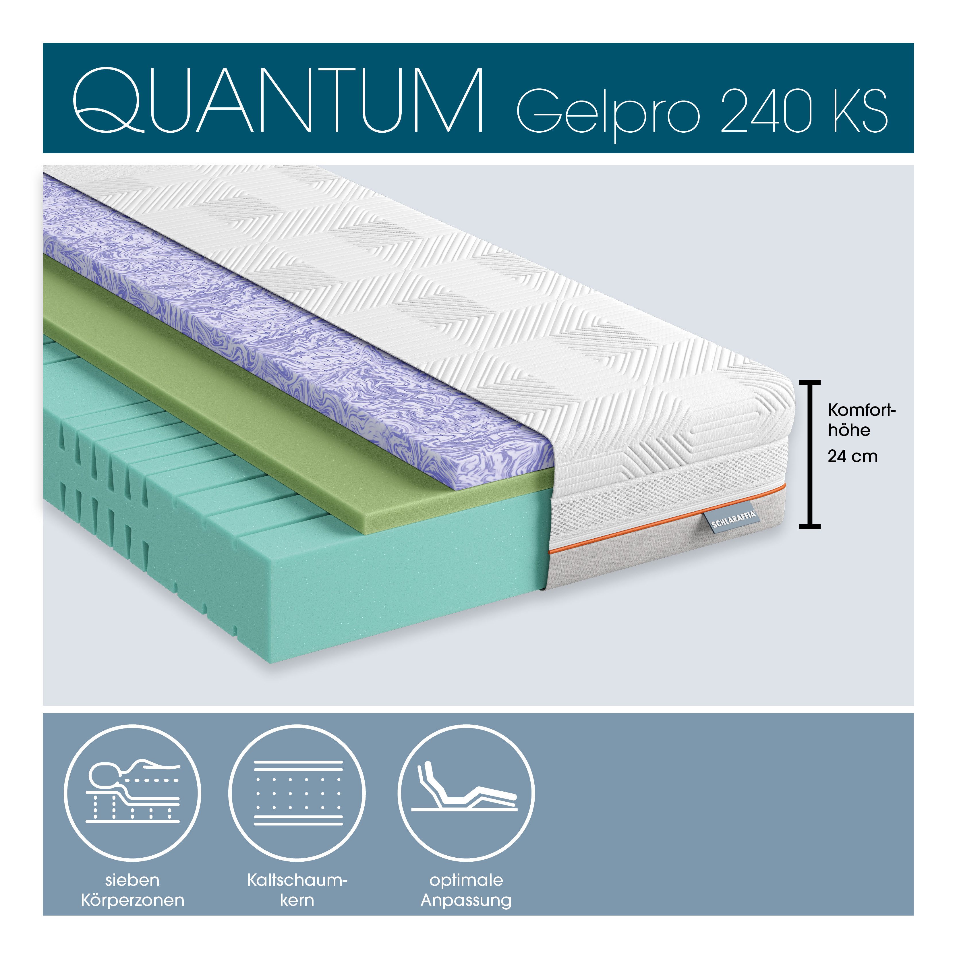 Kaltschaummatratze Matratze, 7 Zonen, GelPro Quantum 240, Kaltschaummatratze 90x200 cm, Schlaraffia, 24 cm hoch, Gelschaumauflage, patentierte Rhombo-therm Tech – Bild 3 von 5