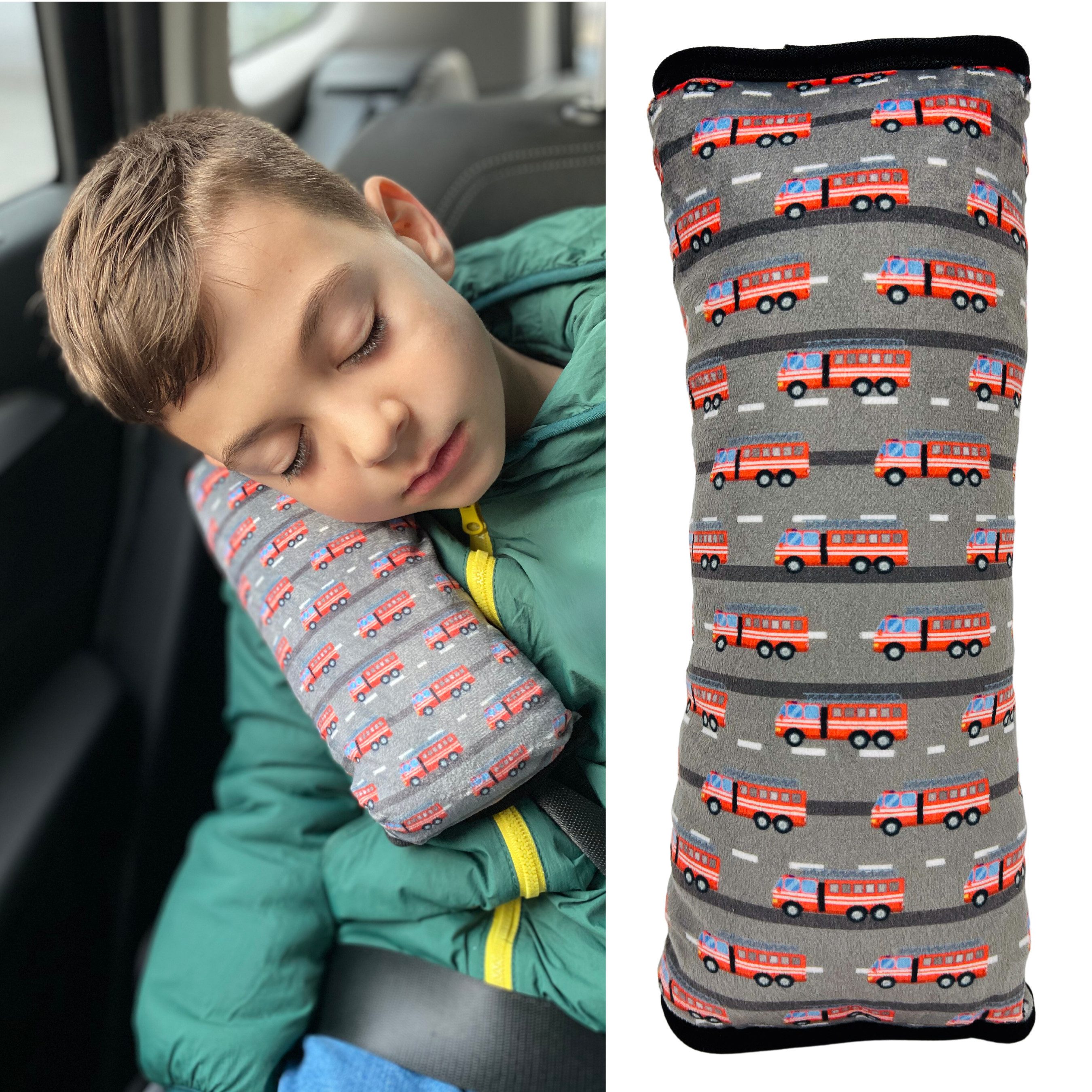 HECKBO Schlafkissen Auto Schlafkissen Feuerwehr Kinder Mädchen Jungen Reisekissen