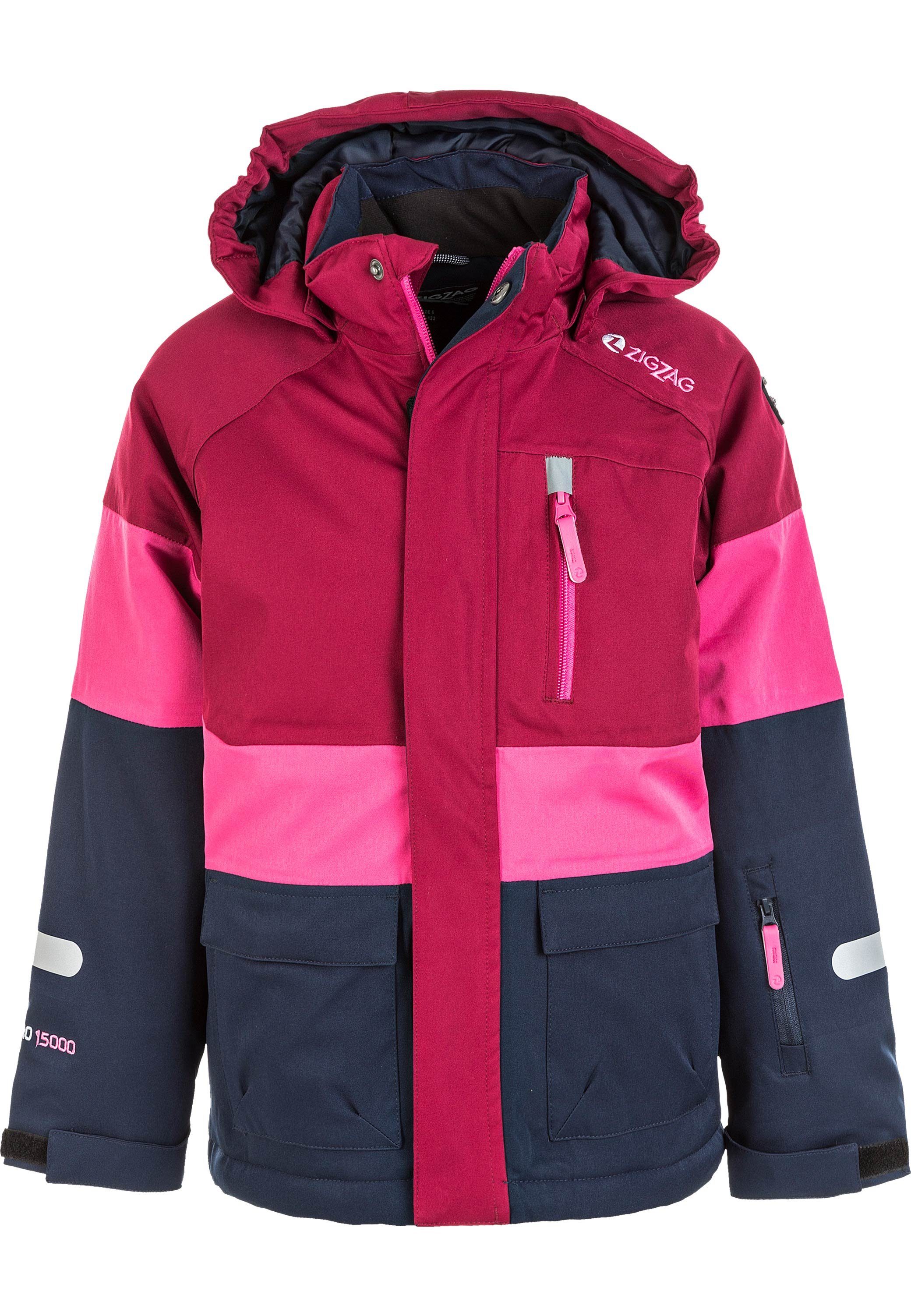 ZIGZAG Skijacke Taylora mit wind- und pink-blau TPU-Membran wasserdichter