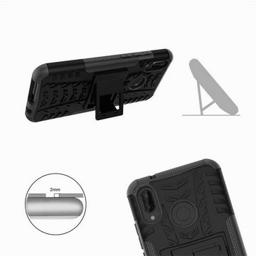 CoolGadget Handyhülle Schwarz als 2in1 Schutz Cover Set für das Huawei P20 Lite 5,84 Zoll, 2x 9H Glas Display Schutz Folie + 1x TPU Case Hülle für P20 Lite