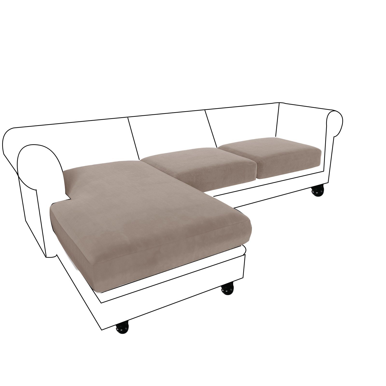 Rosnek Sofahusse Sofa Sitzbezug,Samt Sitzkissenbezug, Stretch,Schonbezug, günstig online kaufen