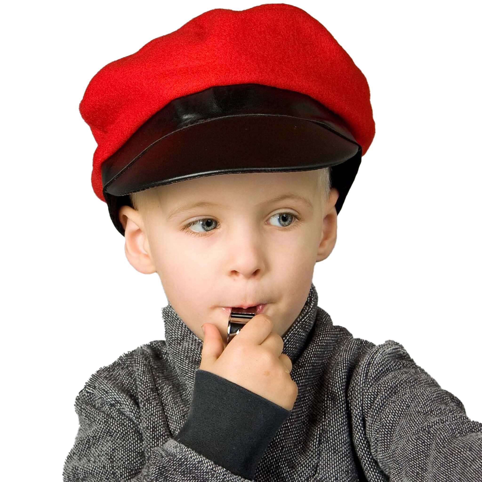 Festartikel Müller GmbH Kostüm Schaffner Mütze Kinder Rot mit schwarzer Blende