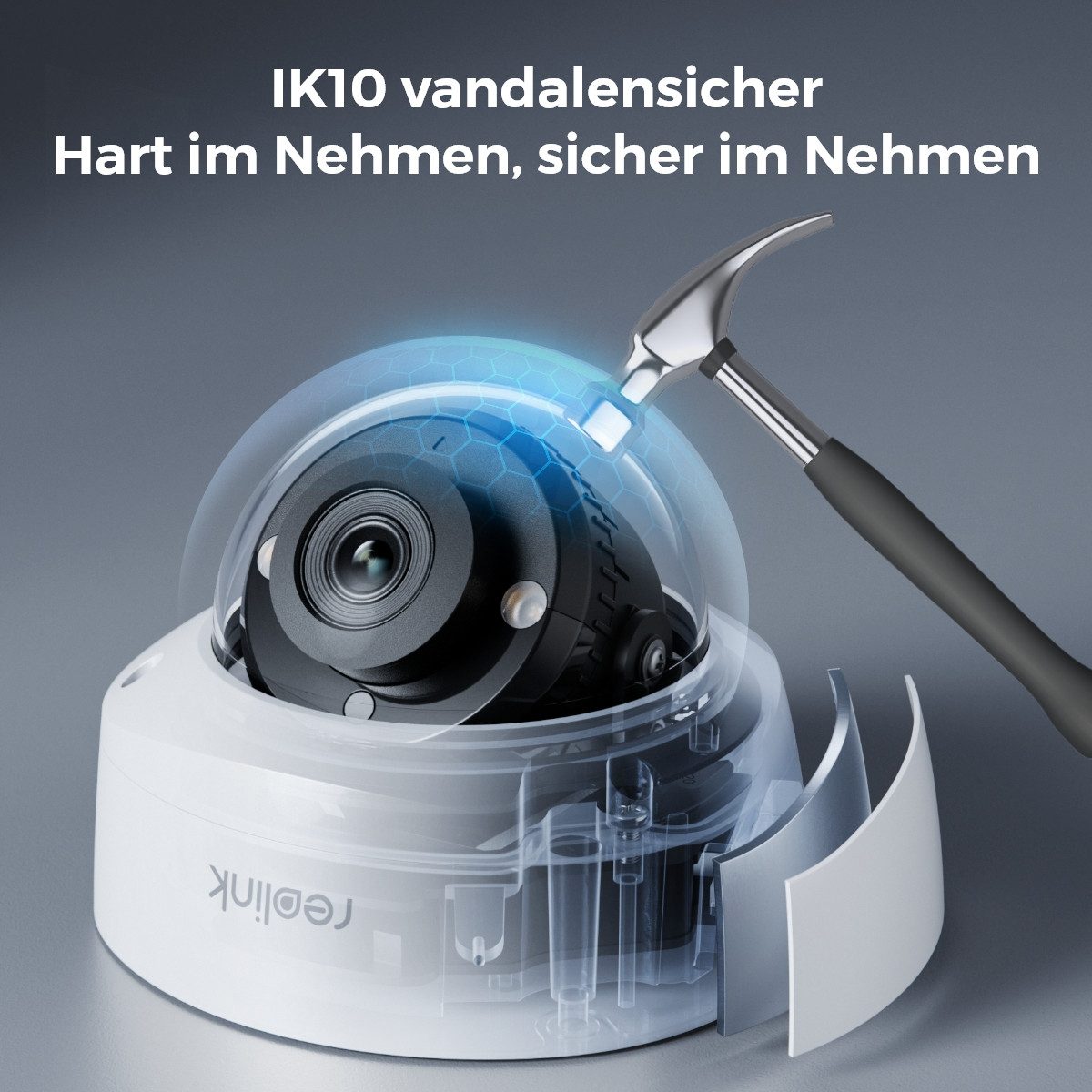 Reolink Überwachungskamera PoE Set RLK8-800V4 (Innenbereich, Außenbereich, 125° Superweitwinkel,4K 8MP, IK10 Vandalismus,Intelligente Erkennung)