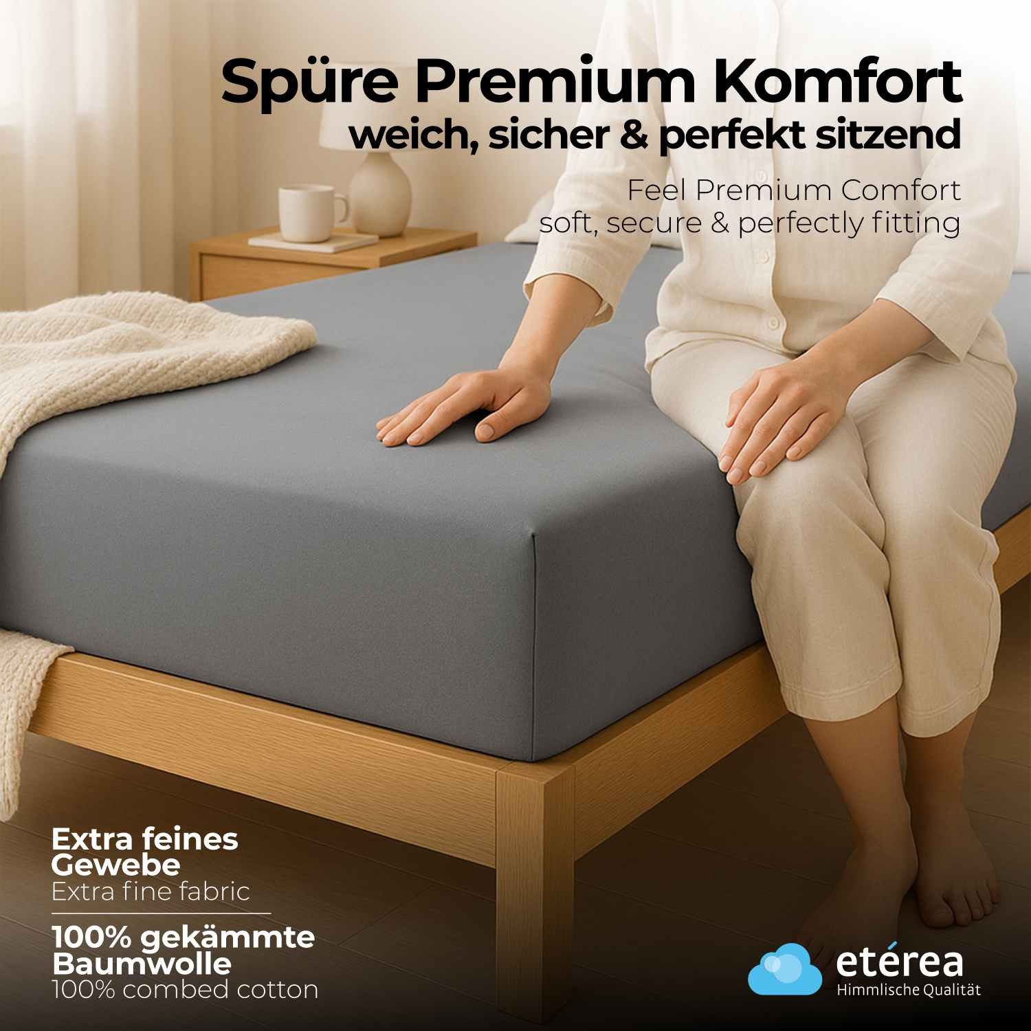 etérea Himmlische Qualität Spannbettlaken etérea Premium Jersey Spannbettla günstig online kaufen