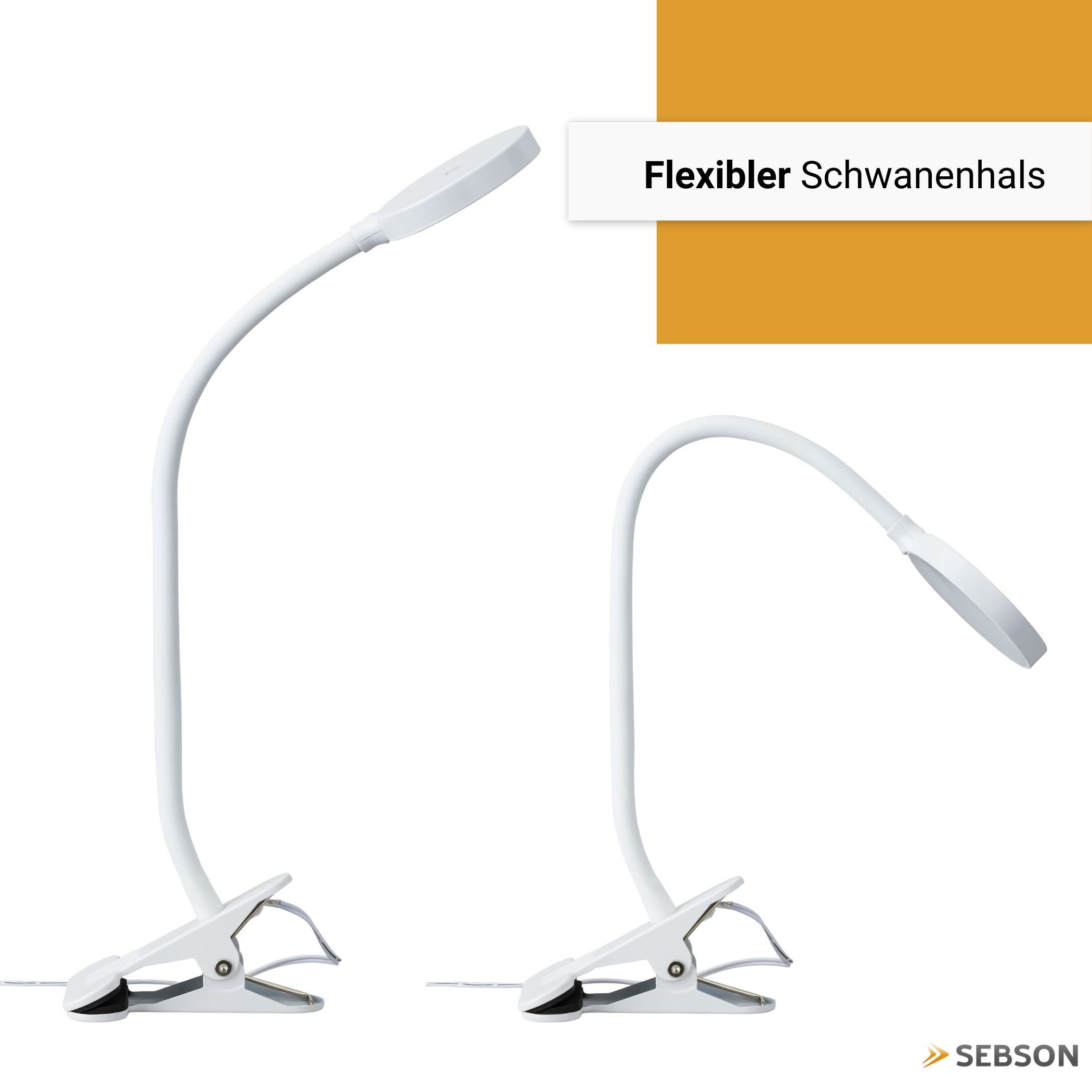 SEBSON LED Steckdosenleuchte LED Klemmlampe Bett 4W - Stecker, dimmbar, neutralweiß, Tischlampe, LED integriert, neutralweiß, Neutralweiß 4000K, 300lm, 4W, Dimm – Bild 5 von 5