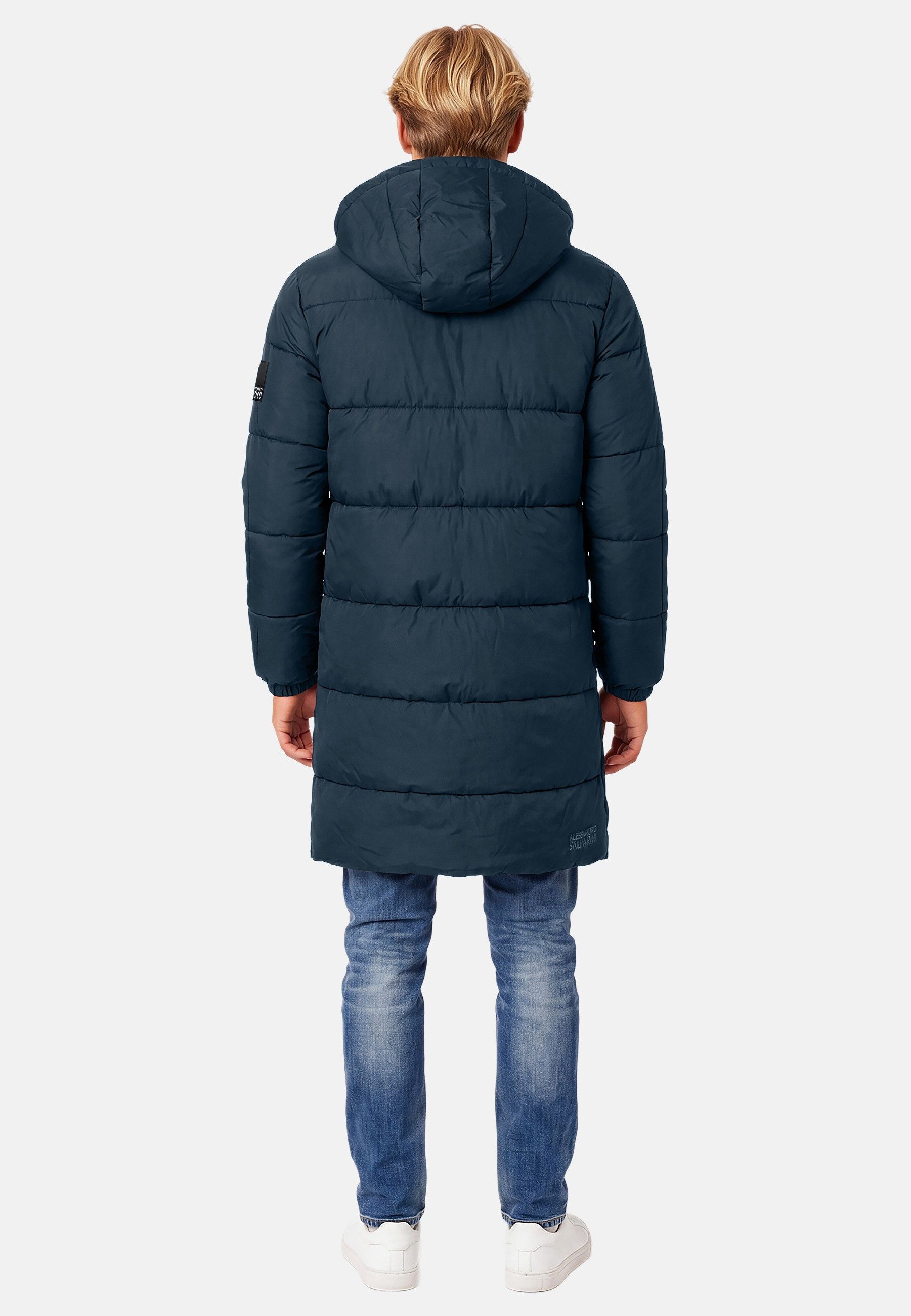 Alessandro Salvarini Winterjacke Alessandro Salvarini Herren Winter Parka gesteppt mit abnehmbarer Kapuze – Bild 4 von 5