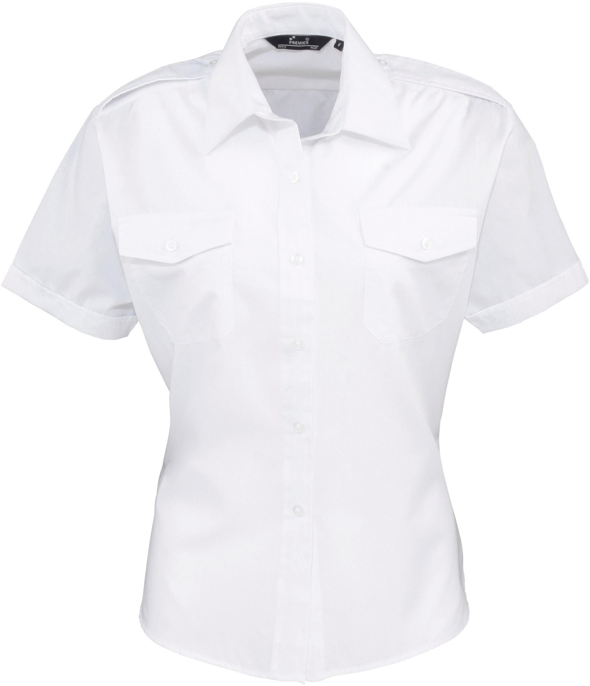Premier Workwear Outdoorhemd Ladies' Short-Sleeved Pilot Shirt Hemd kurzärmelig
