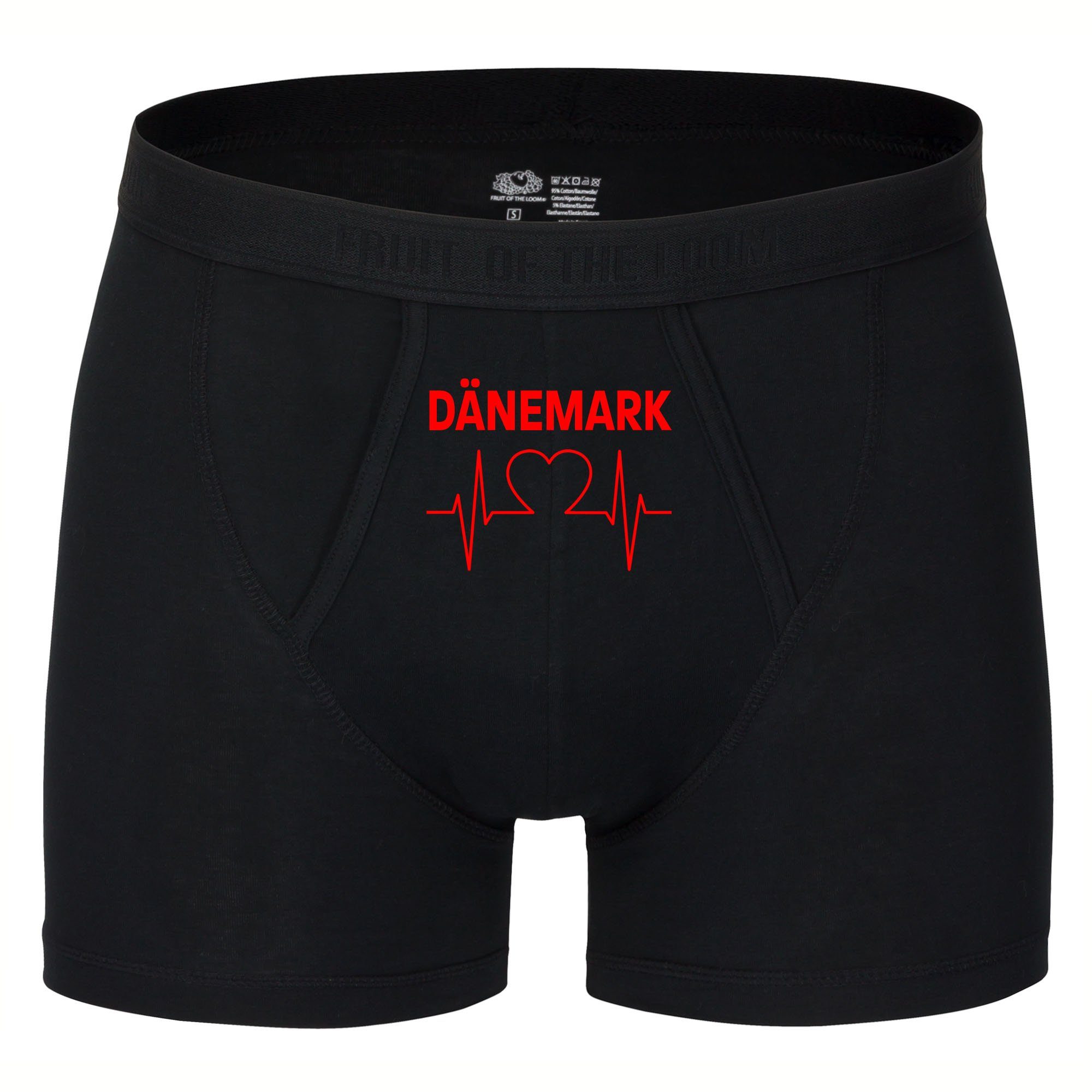 multifanshop Boxershorts Dänemark - Herzschlag - Unterwäsche