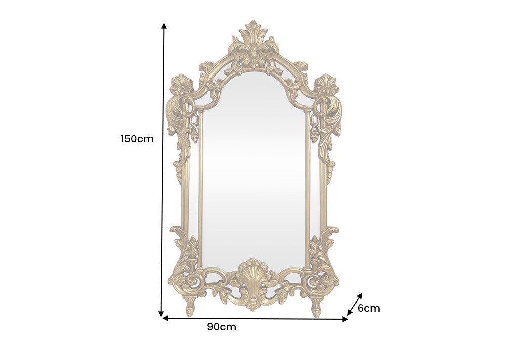 riess-ambiente Wandspiegel OPULENT 150cm gold – detailreicher Rahmen, Barock (Einzelartikel, 1-St), prächtiger Spiegel als Blickfang – ideal für Wohn- & Eingangsbereiche