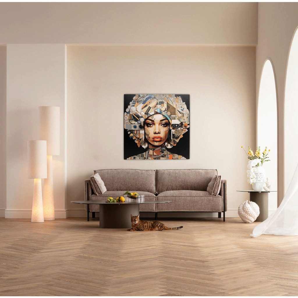 Kare Design Glasbild Art Geo Woman, Frau, Glasbild, 80x80 cm