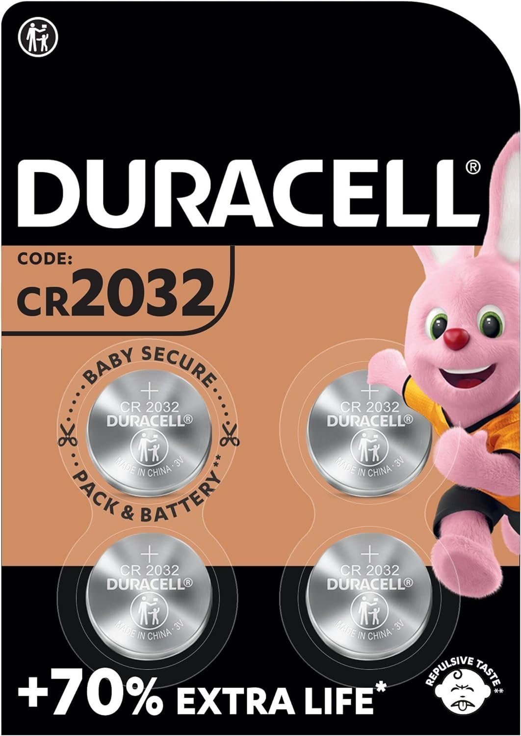 Duracell Duracell Knopfzelle CR2032 3 V 4 St. 220 mAh Lithium Elektro 2032 Knopfzelle