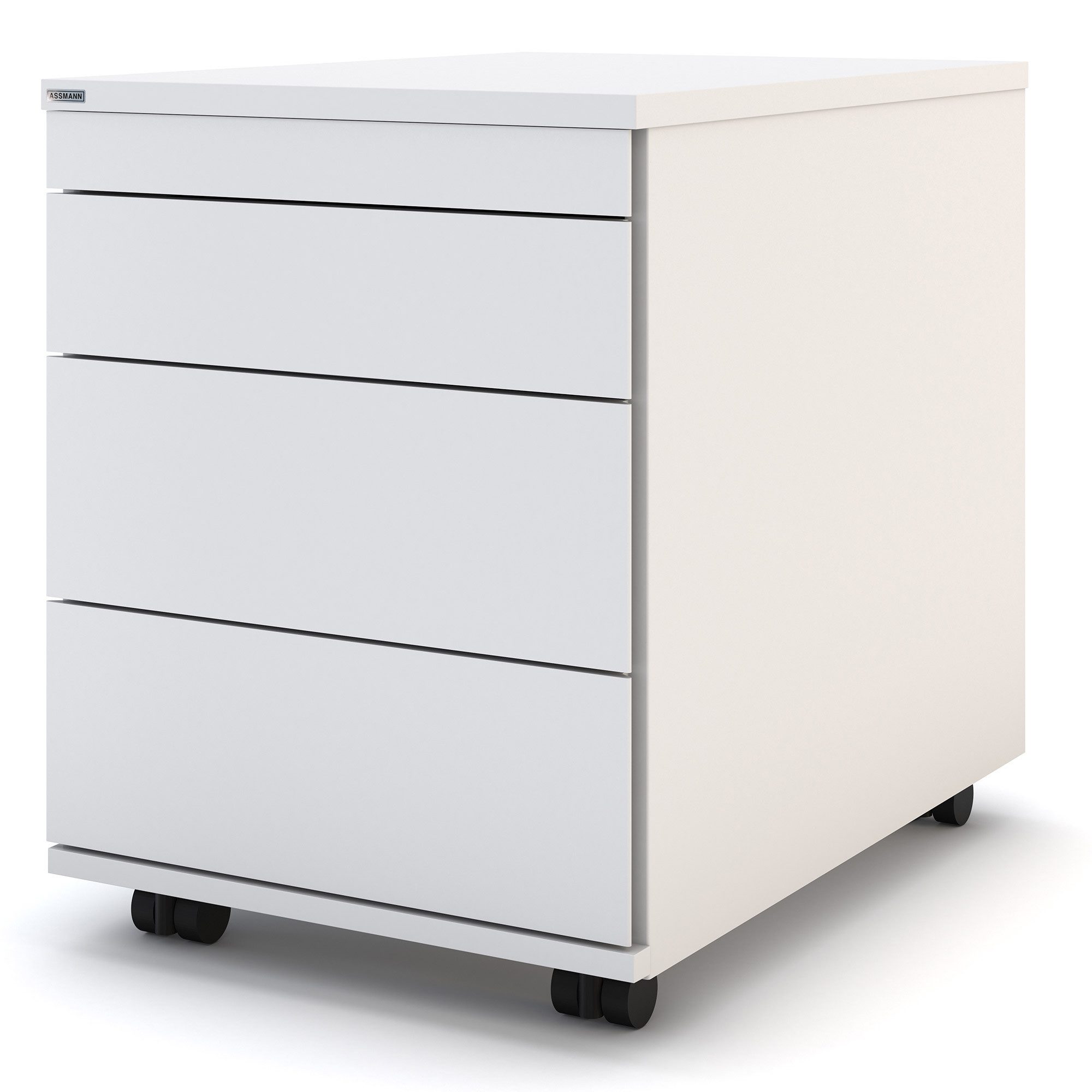 ASSMANN Büromöbel Rollcontainer Pontis, (fertig montiert, für Büro und Homeoffice), TÜV-zertifiziert, Blauer Engel, FEMB Level 3