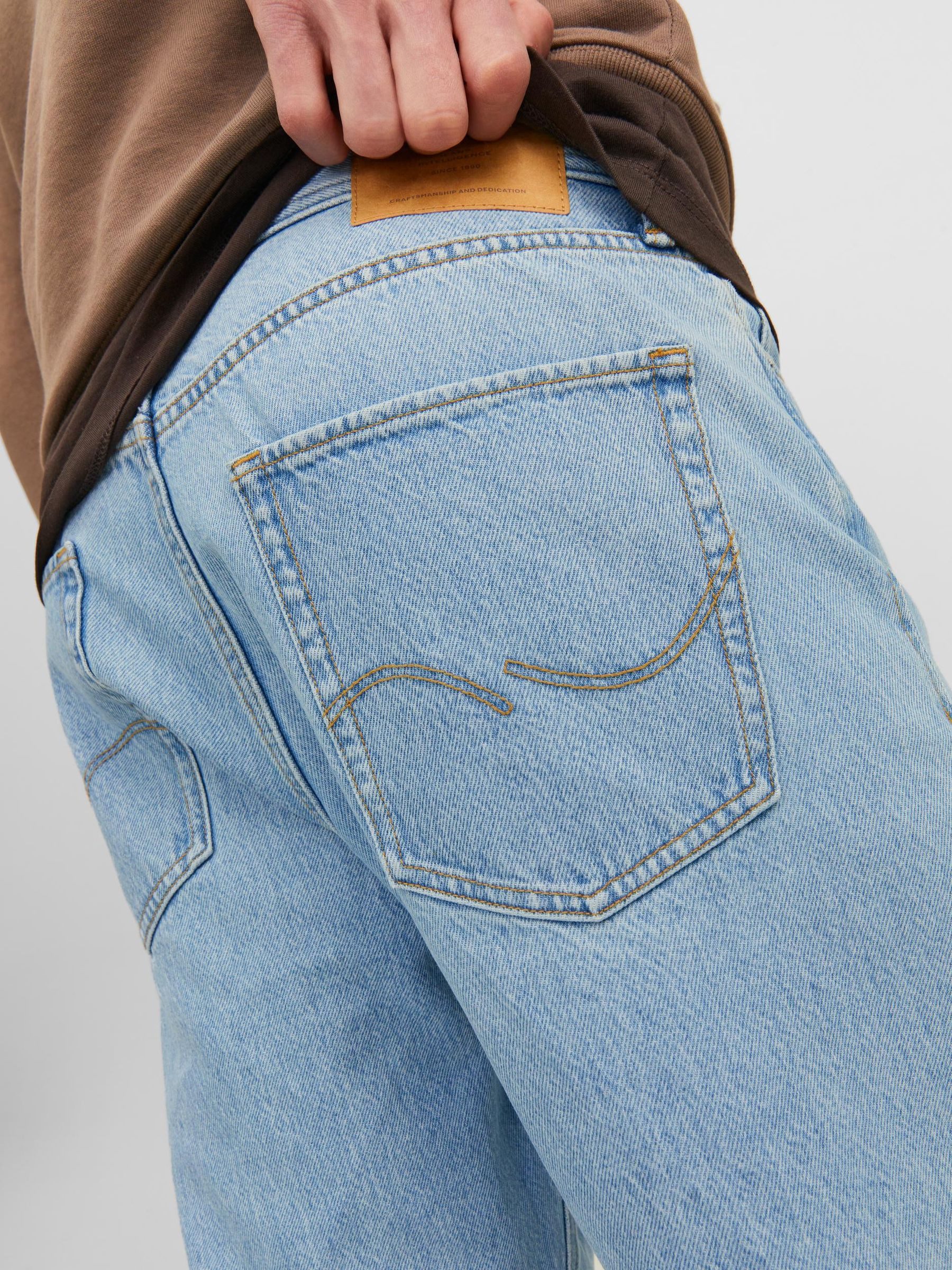 Jack & Jones Regular-fit-Jeans Comfort Fit Jeans MIKE ORIGINAL JOS Mid für Herren (1-tlg) Recyceltes Material, Baumwolle nachhaltig Einfarbig wärmend – Bild 3 von 5