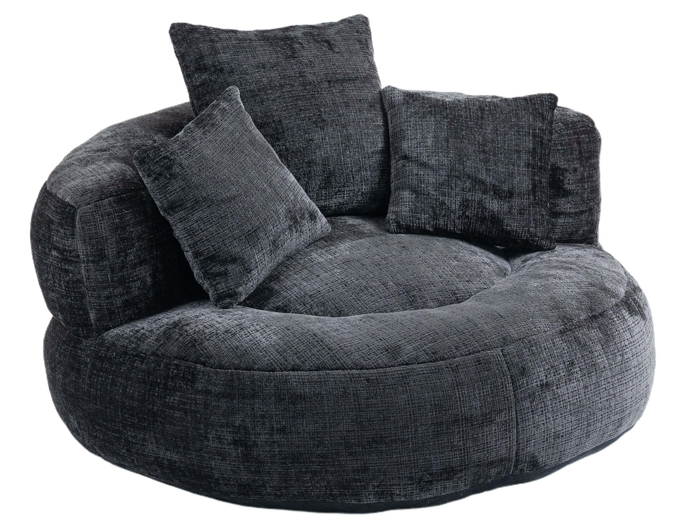 SeedWave Sitzsack mit Unterstützend Rückenlehne, Chenille-Stoff, Memory Foam Füllung, Ergonomische Unterstützung mit 3 Kissen, Großzügige Größe, Lazy Sofa