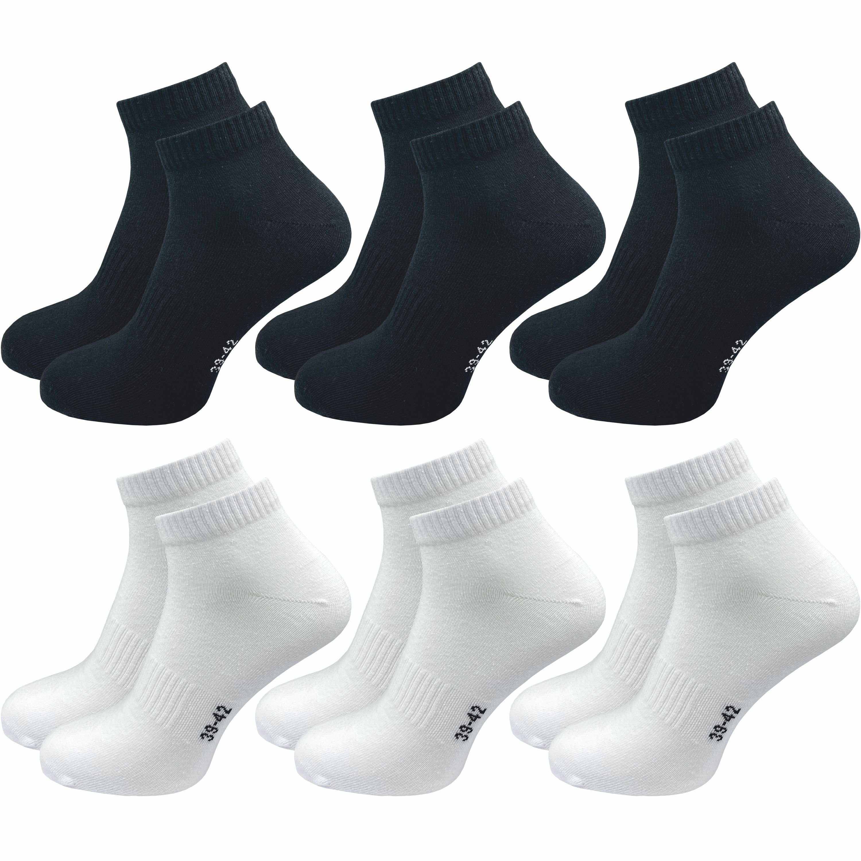 in (6 GAWILO für weiß, Paar) schwarz und Socken Damen Kein Rutschen dank Quartersocken Sneaker Kurzsocken als und länger Etwas Rippbund - - Herren grau