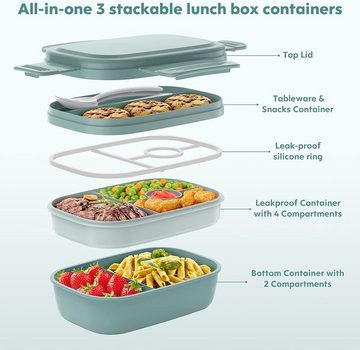 Welikera Lunchbox Lunchbox, 3 stapelbare Bento-Lunchbehälter für Erwachsene, Bento-Box