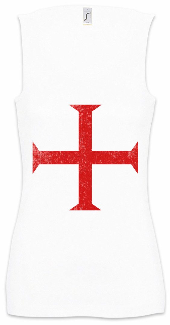 Tanktop Templar Cross II Ärmelloses Damen T-Shirt Rotes Templer Orden Kreuz