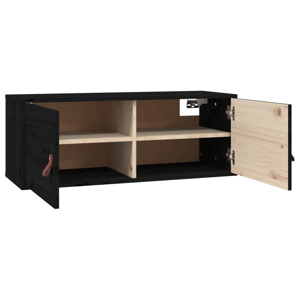 Schwarz Massivholz vidaXL Regal 80x30x30 Kiefer, Wandschrank 1-tlg. cm