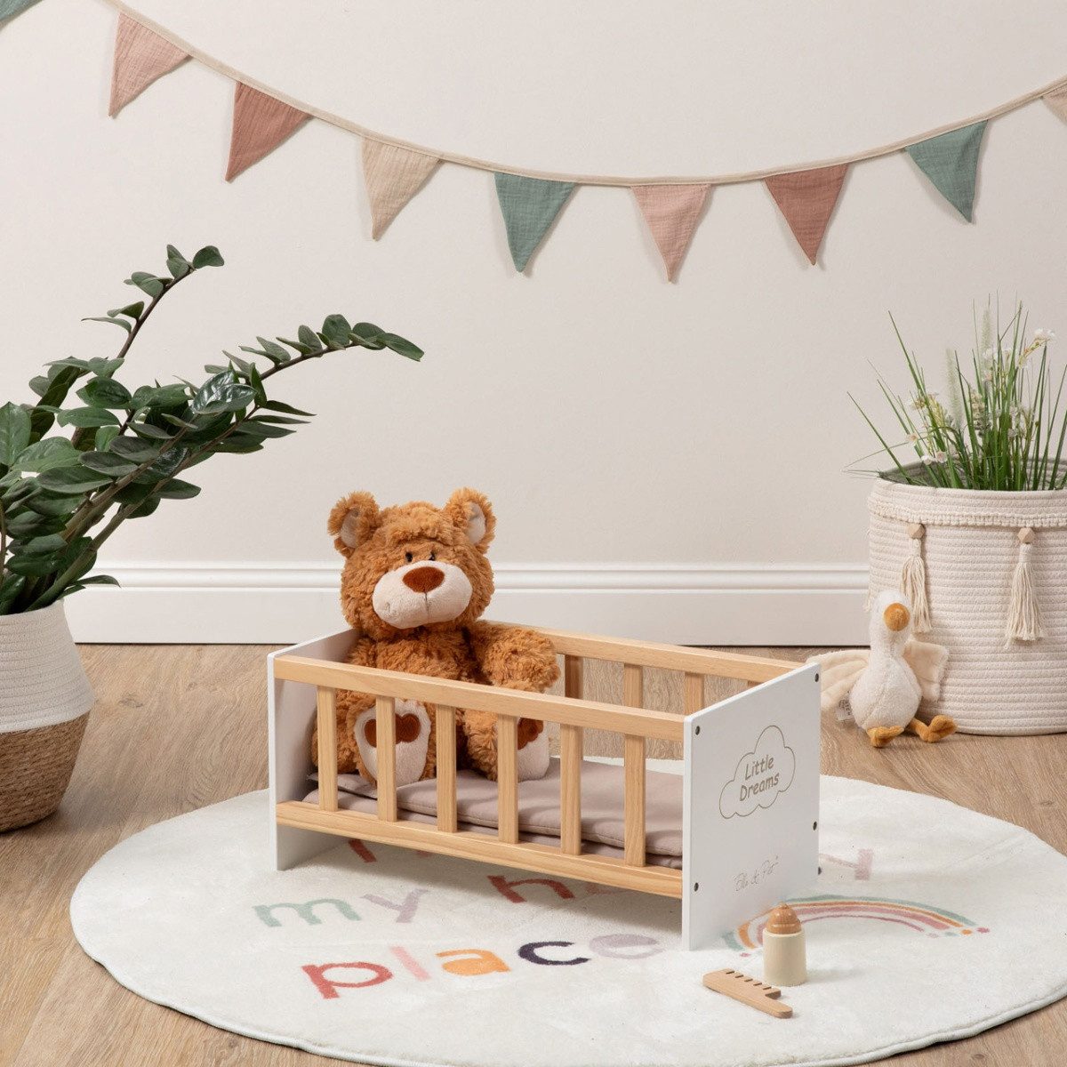 ELLA & PIET® Puppenbett SLEEPY Little Dreams aus Holz (Weiß-Schlamm) günstig online kaufen