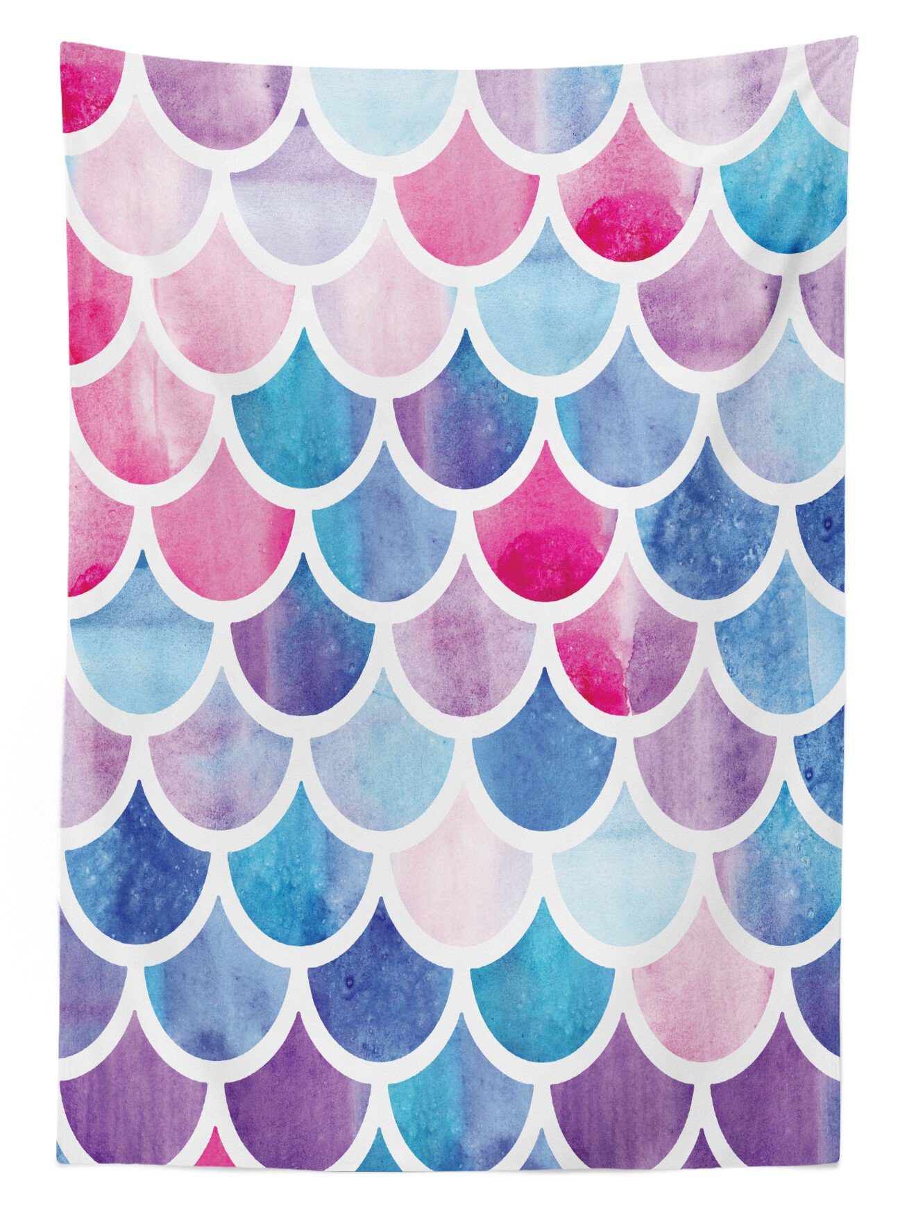 Waschbar Muster geeignet Farben, Klare Fischschuppen Abakuhaus Pastell Farbfest Für Tischdecke Mermaid den Außen Bereich