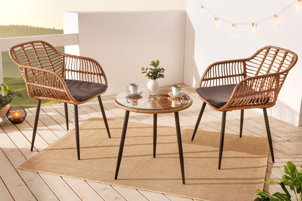 riess-ambiente Balkonset PARIS braun, (Set, 3-tlg), Garten · Terrasse · Tis günstig online kaufen