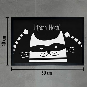 Fußmatte Lustige Katzen Fußmatte Geschenk Pfoten Hoch Katzenbesitzer 60x40 cm, Trendation