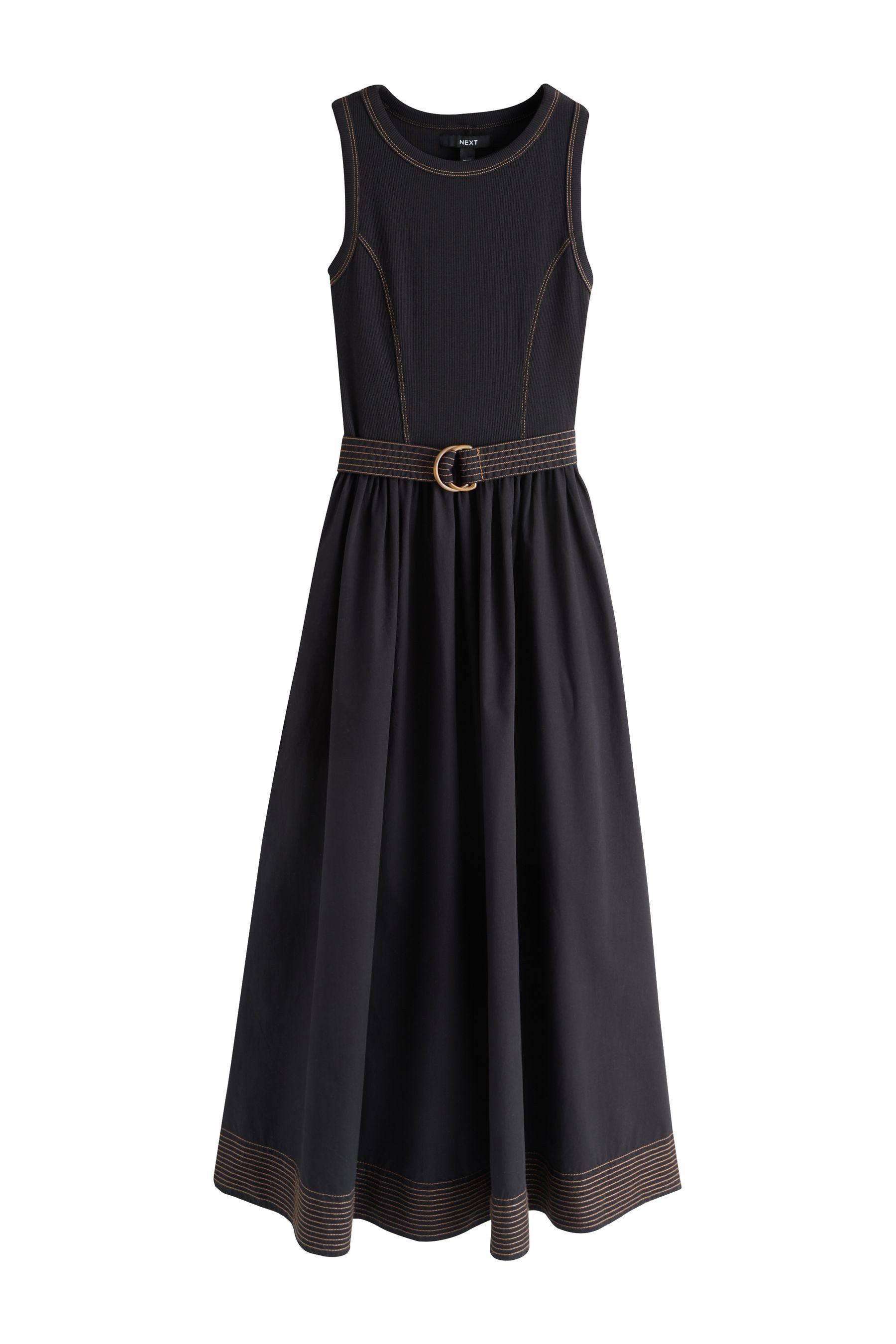 Next Midikleid 2-in-1-Midikleid aus Mischgewebe mit Gürtel (1-tlg)