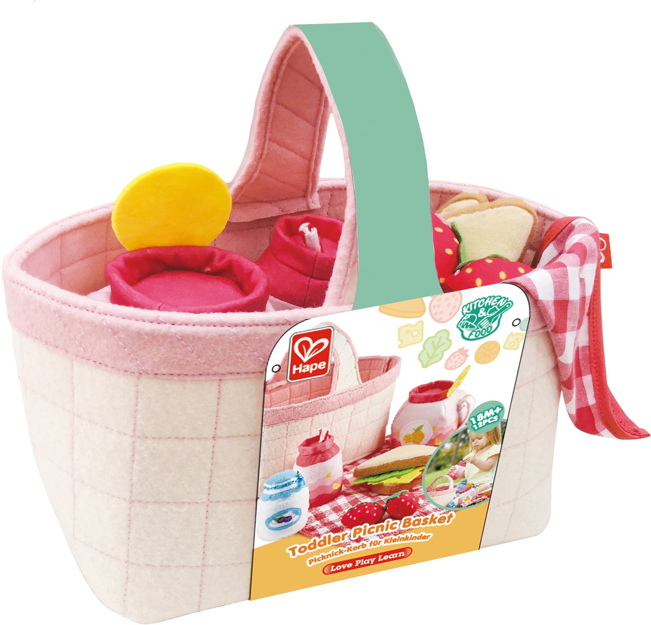 Hape Spiellebensmittel Picknick-Korb, mit Picknickzubehör