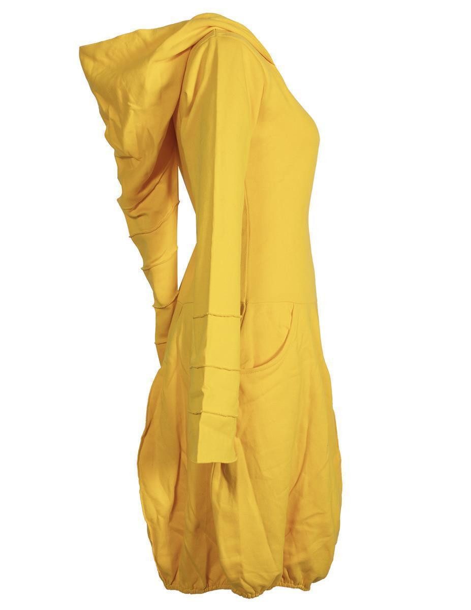 Vishes Midikleid Warmes Langarm Kleid ballonförmig mit Zipfelkapuze Ethno, Hippie, Boho, Goa Style