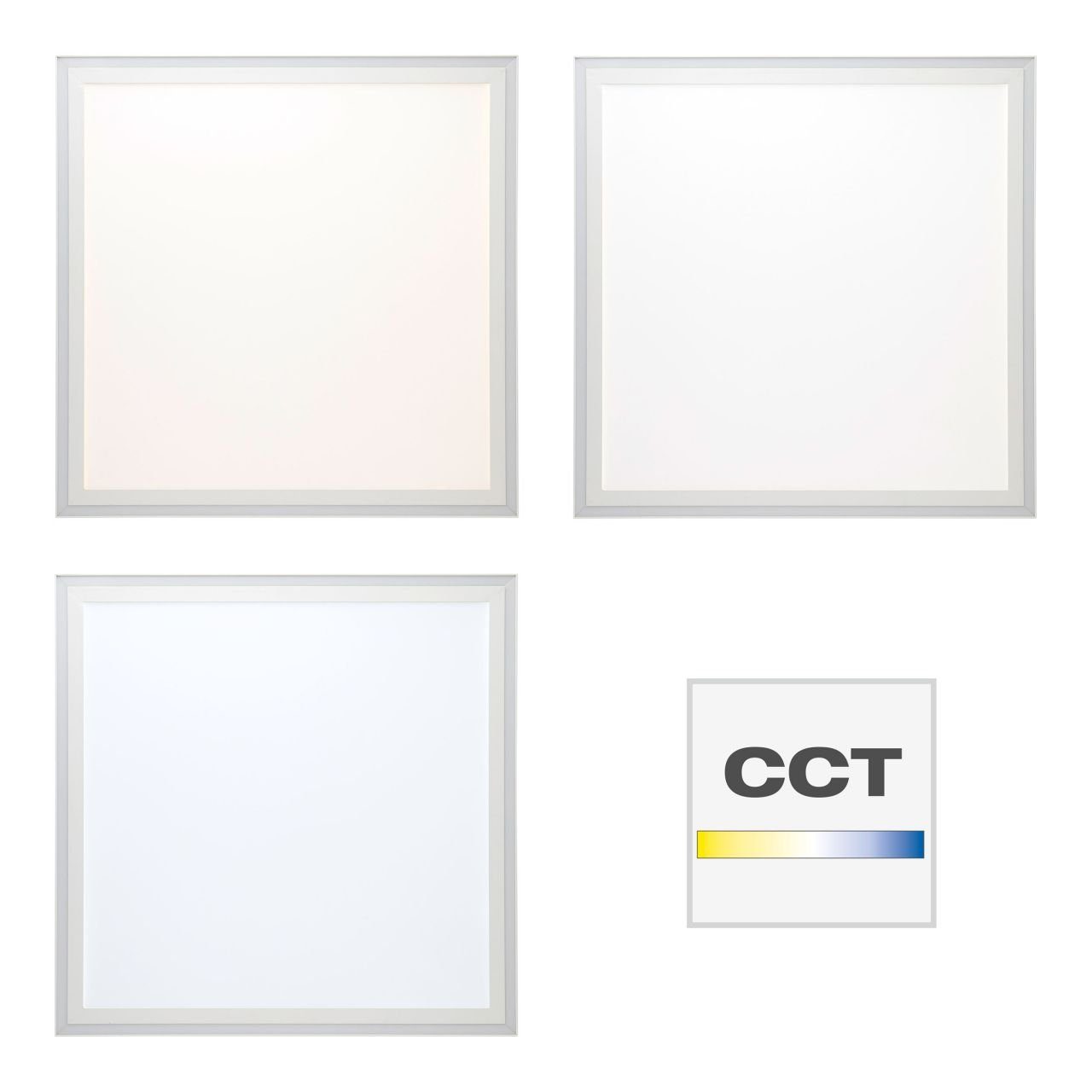 Brilliant Deckenleuchten Lanette, CCT - über FernbedienungDimmfunktionMemoryfunktionNachtlichtfunktionTimerfunktion, warmweiß - kaltweiß, Lampe Lanette LED Deckenaufbau-Paneel 60x60cm weiß 1x 38W LED integr