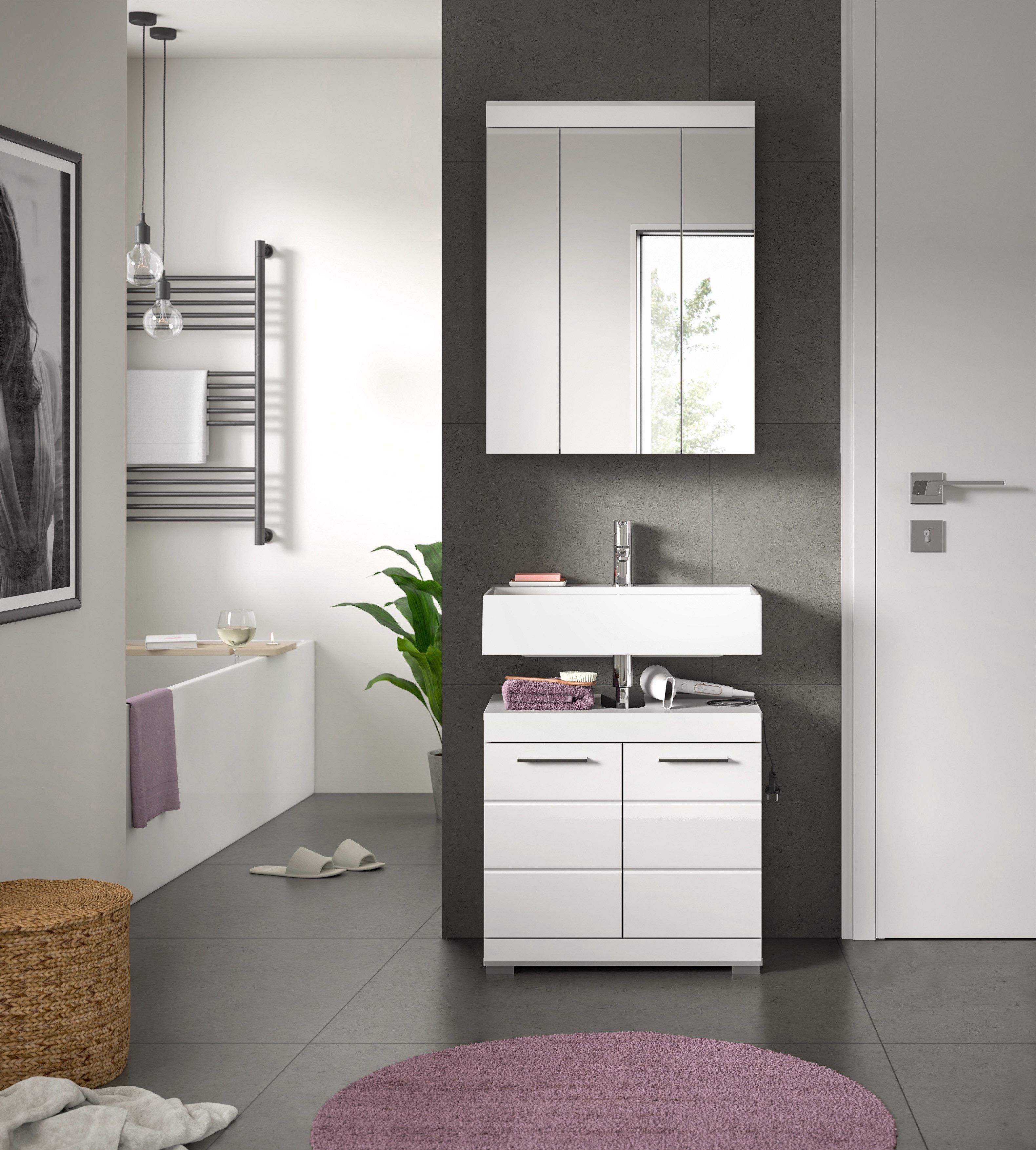 INOSIGN Badmöbel-Set Siena, 2 tlg., bestehend aus: Waschbeckenunterschrank, günstig online kaufen