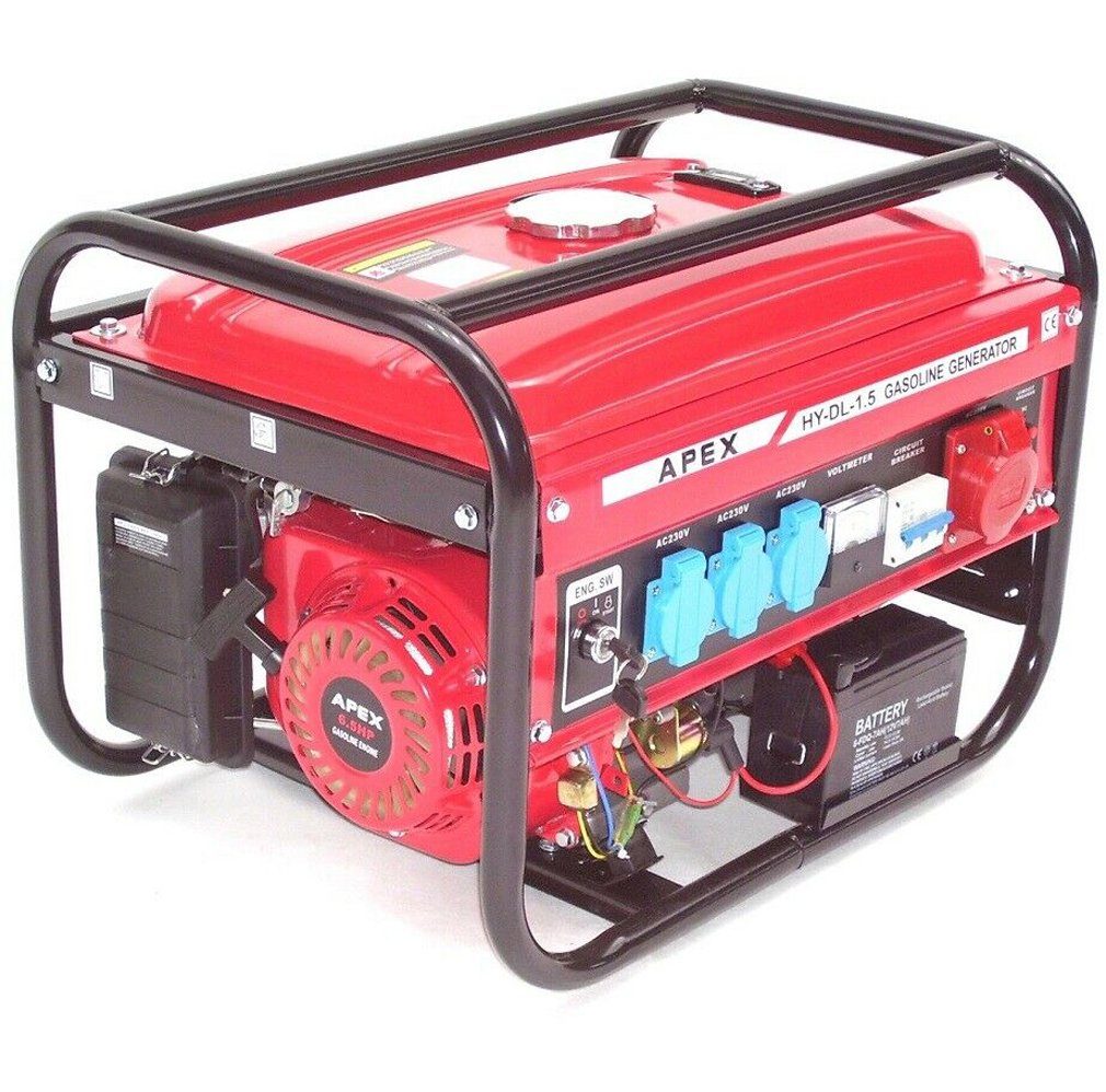 Apex Stromerzeuger Elektro-Start Benzin Stromerzeuger 9500E Generator 230V 400V Aggregat, (1-tlg)