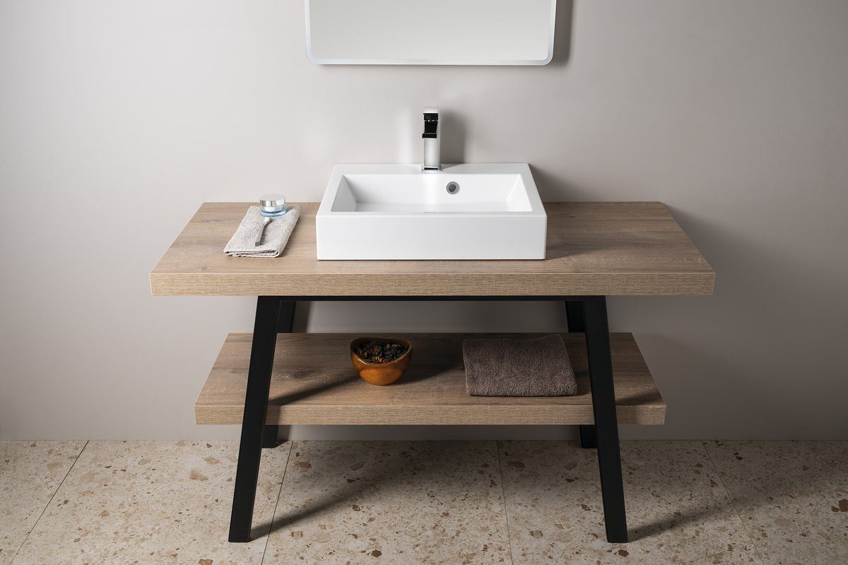 Sapho Waschtisch ORINOKO Gussmarmor-Waschtisch 50x10x42cm, weiß, Sapho-OR050